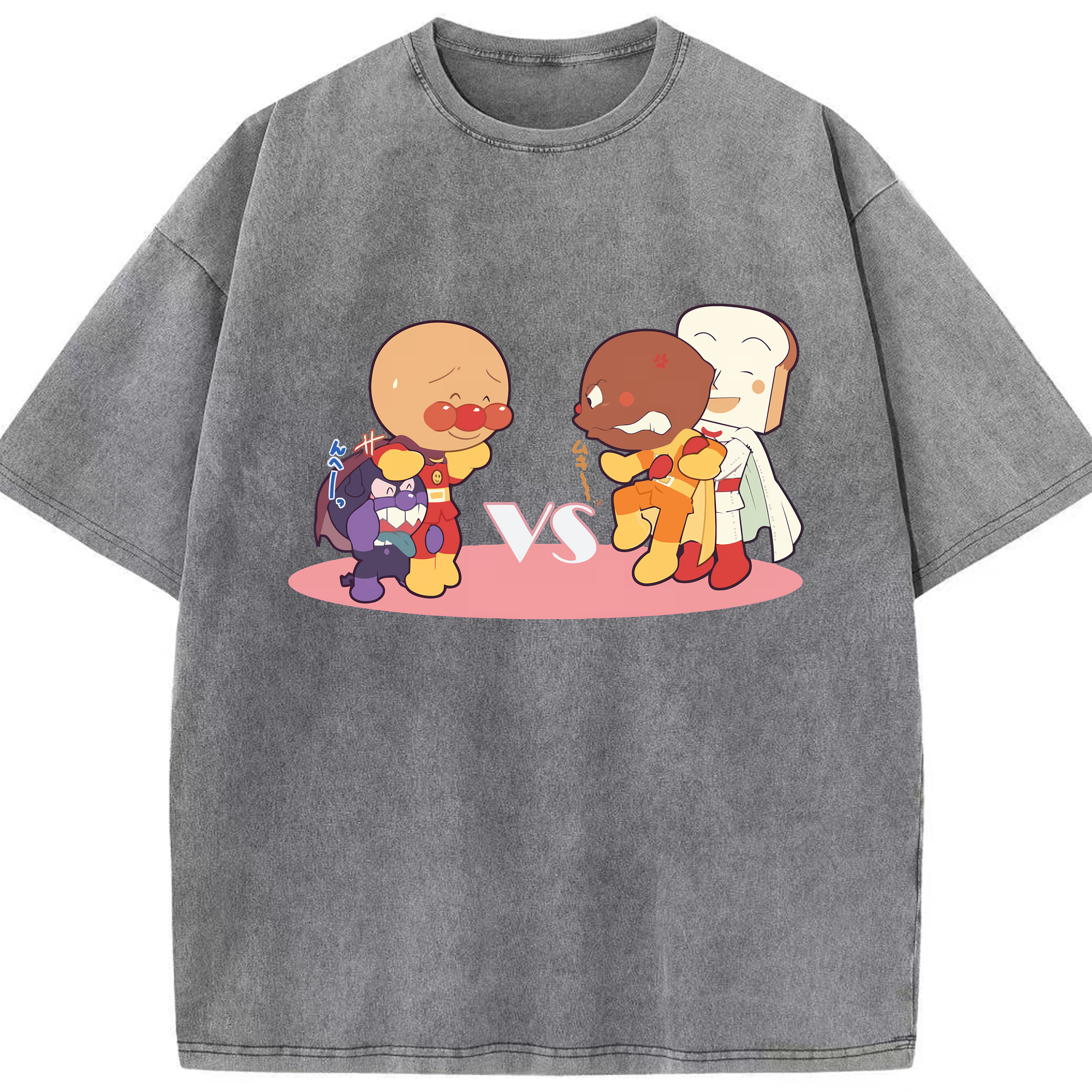 （画像用） アンパンマン Anpanman 綿100% ヴィンテージ風 半袖Tシャツ（フロントプリント）