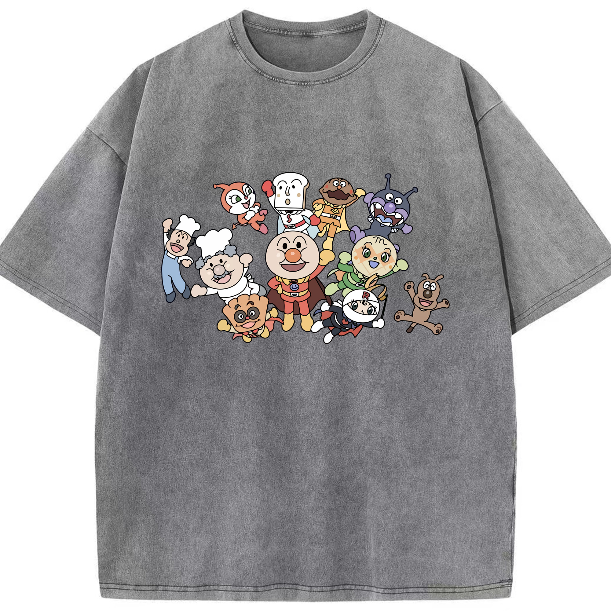 （画像用） アンパンマン Anpanman 綿100% ヴィンテージ風 半袖Tシャツ（フロントプリント）