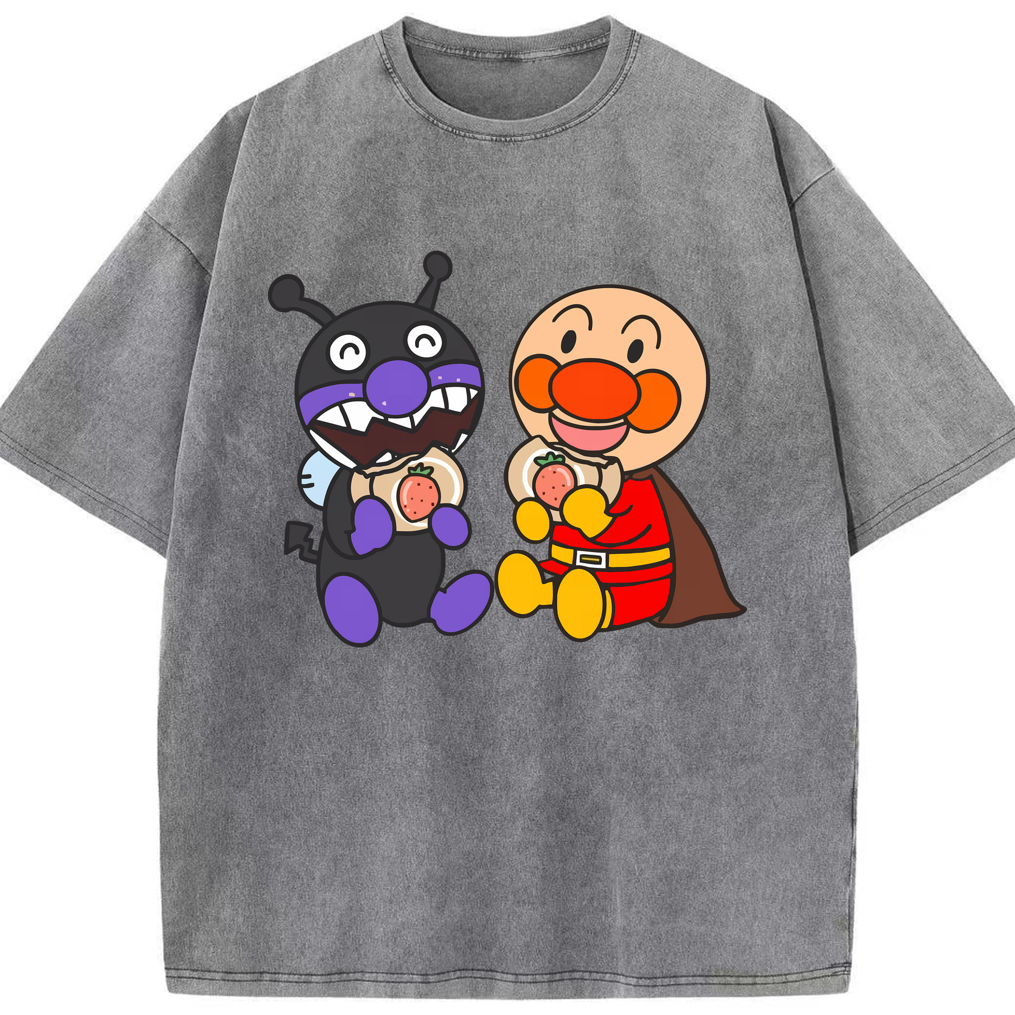 （画像用） アンパンマン Anpanman 綿100% ヴィンテージ風 半袖Tシャツ（フロントプリント）