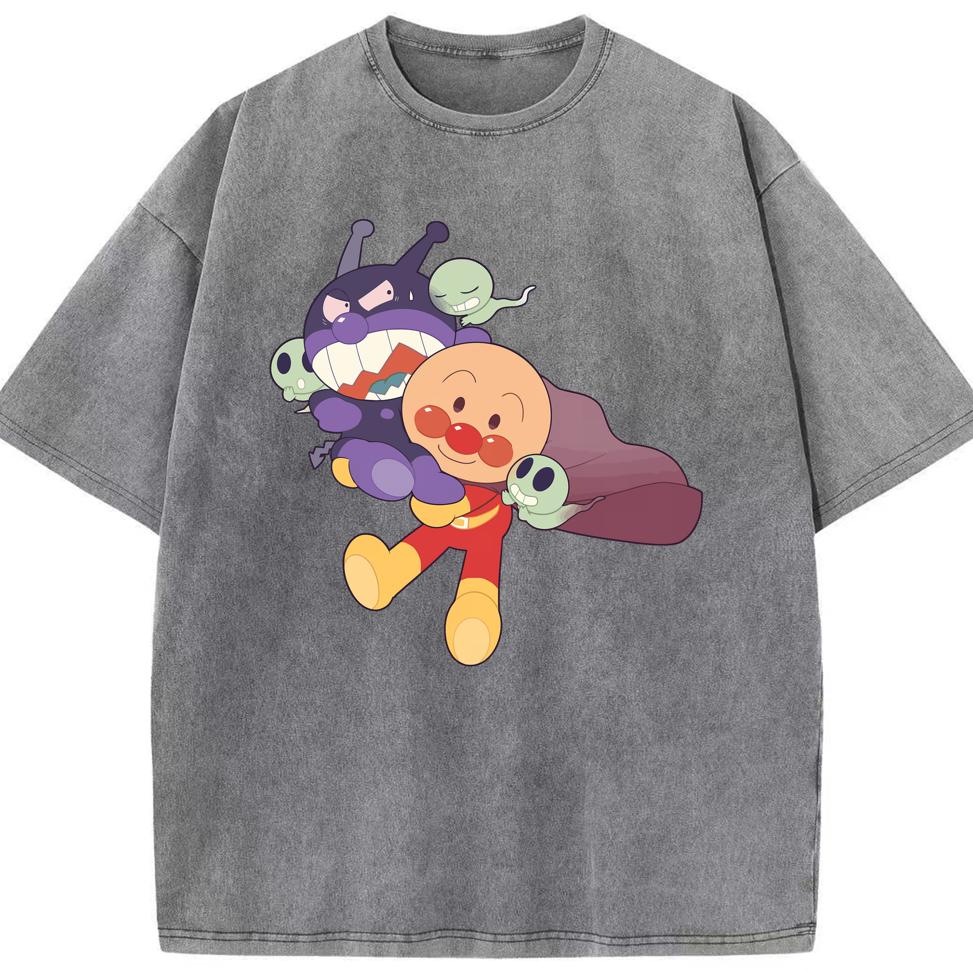 （画像用） アンパンマン Anpanman 綿100% ヴィンテージ風 半袖Tシャツ（フロントプリント）