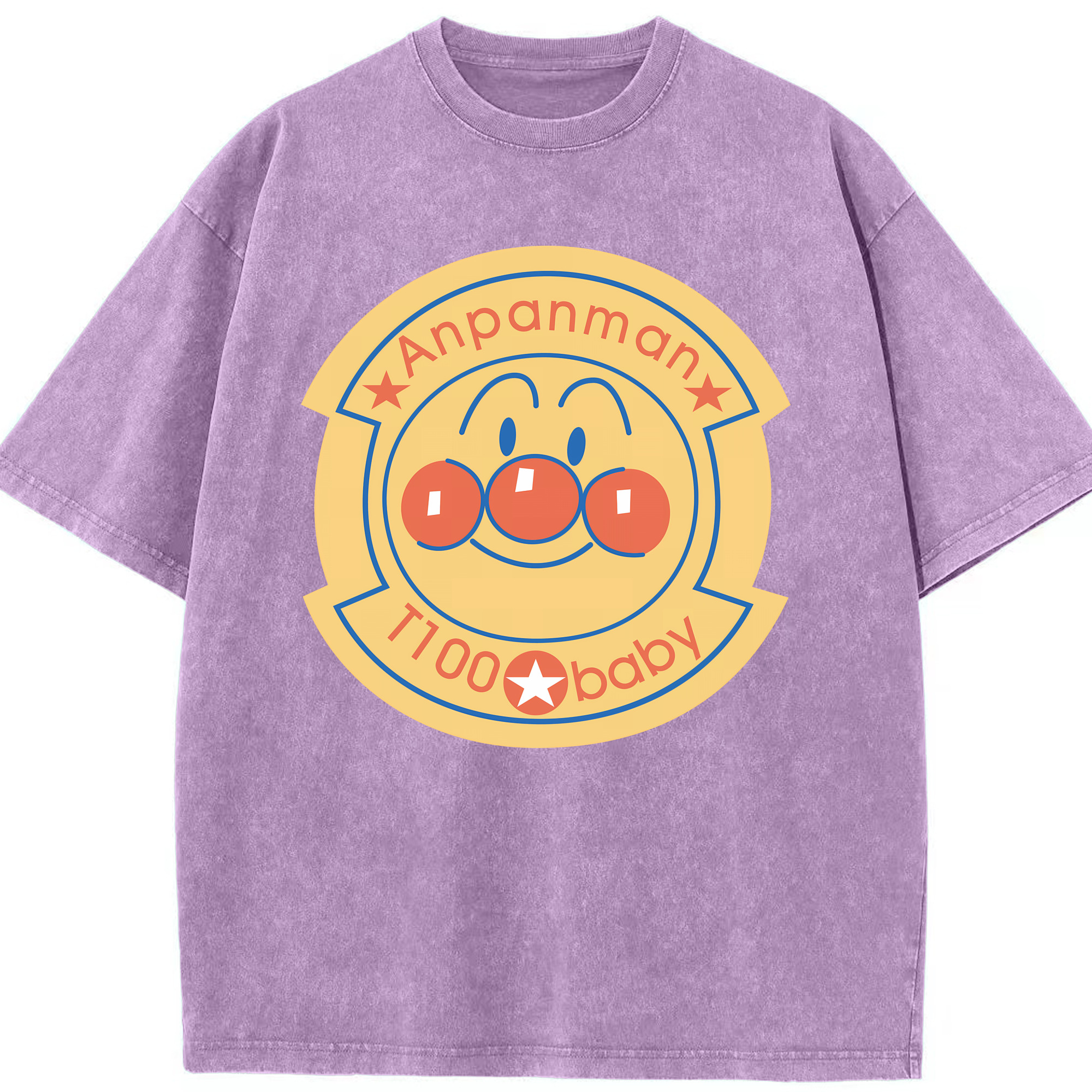 （画像用） アンパンマン Anpanman 綿100% ヴィンテージ風 半袖Tシャツ（フロントプリント）