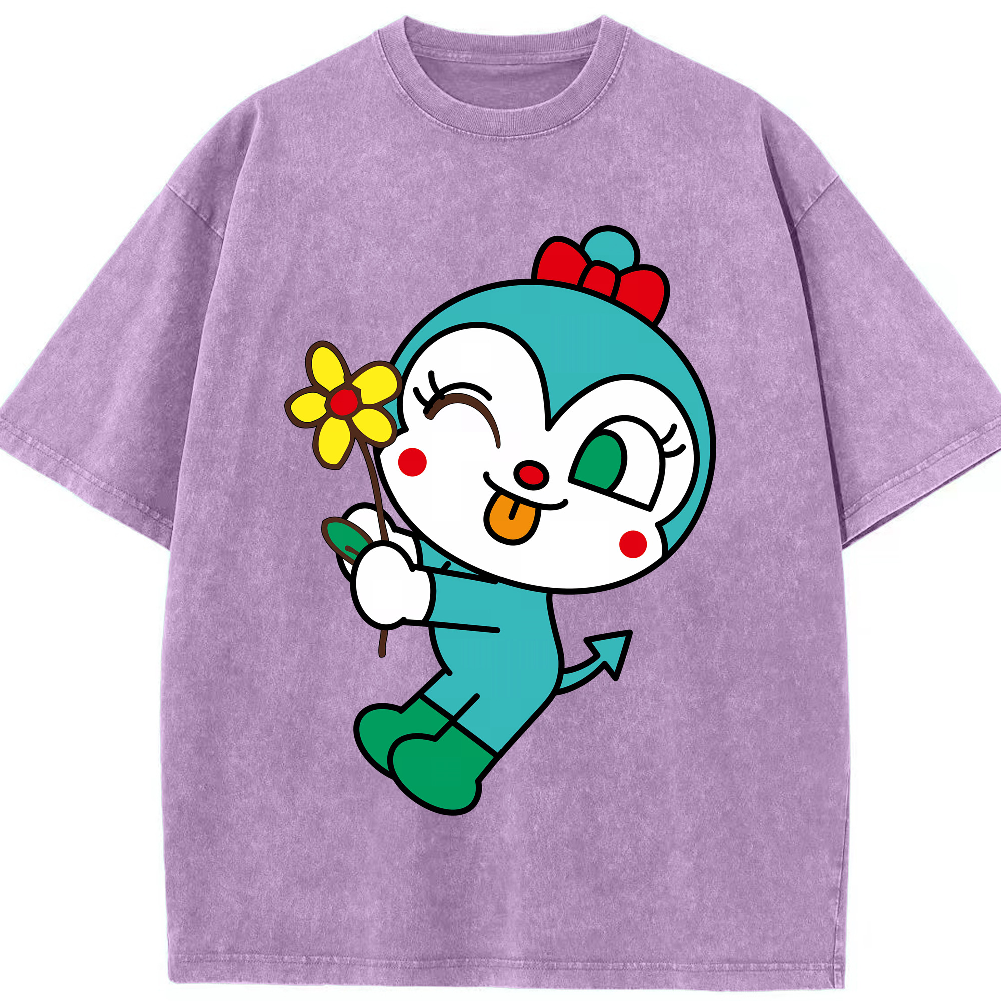 （画像用） アンパンマン Anpanman 綿100% ヴィンテージ風 半袖Tシャツ（フロントプリント）