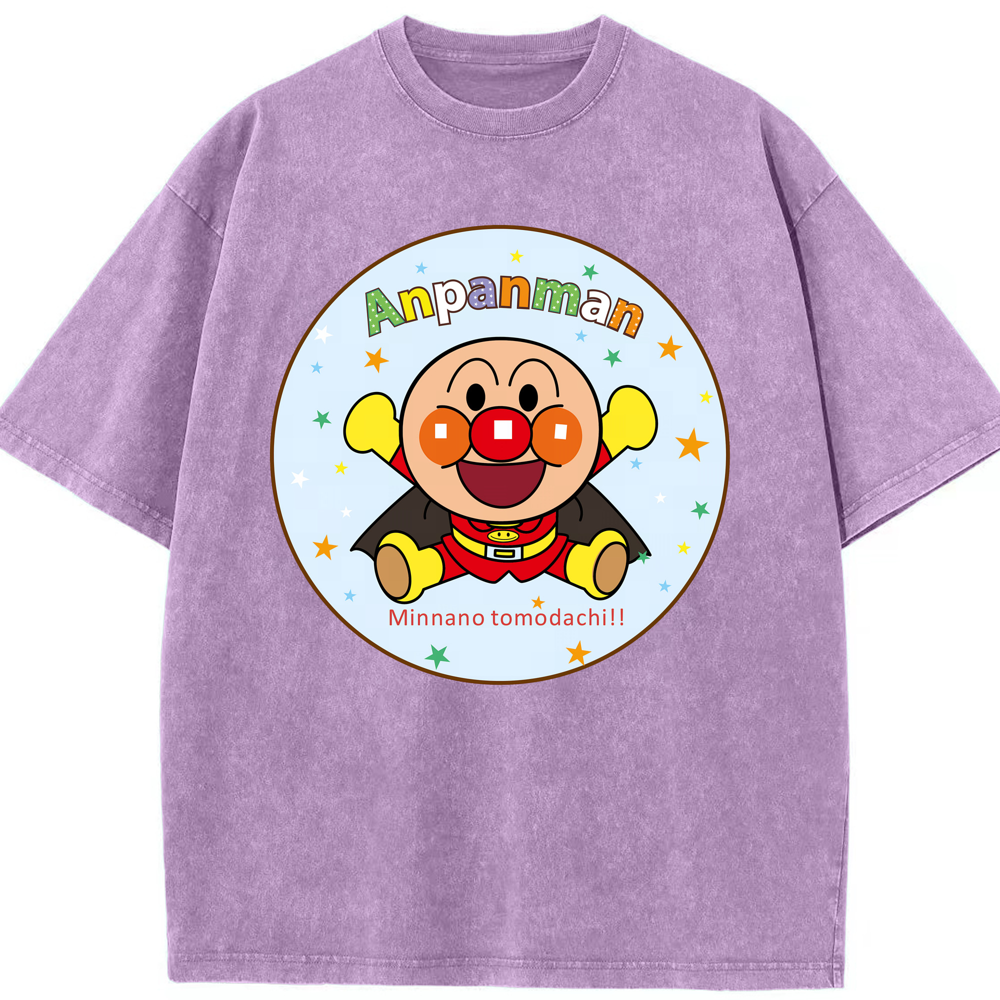 （画像用） アンパンマン Anpanman 綿100% ヴィンテージ風 半袖Tシャツ（フロントプリント）