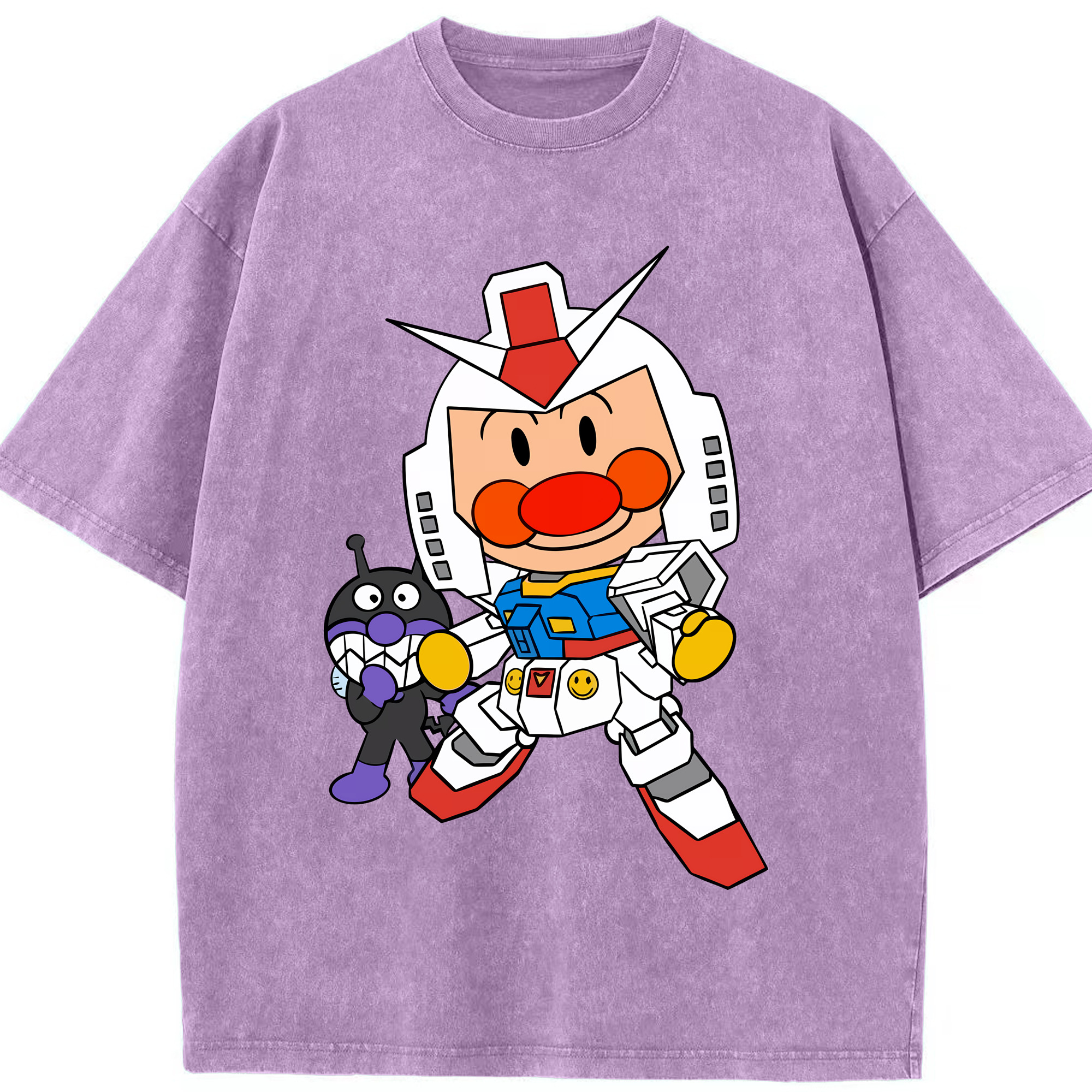 （画像用） アンパンマン Anpanman 綿100% ヴィンテージ風 半袖Tシャツ（フロントプリント）