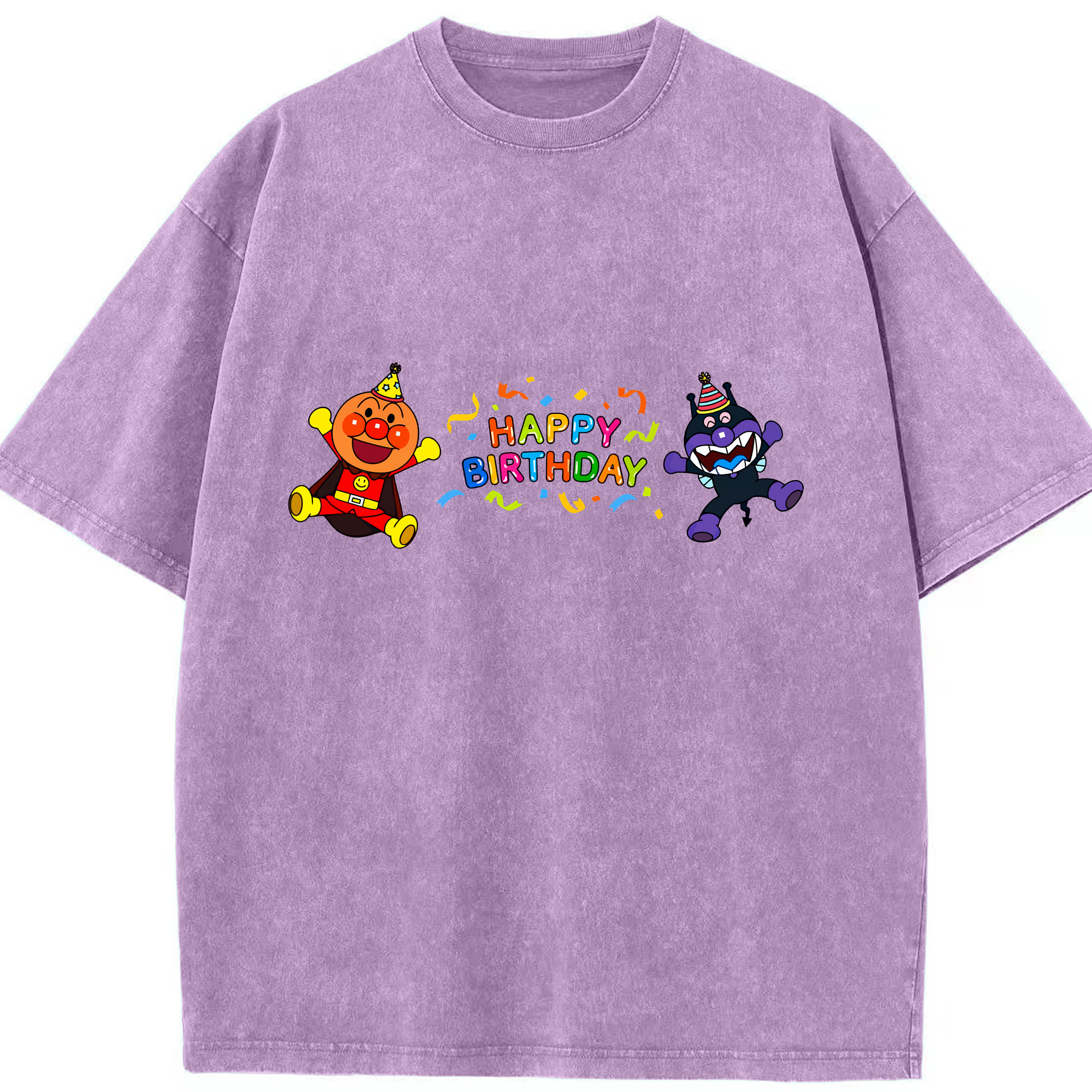 （画像用） アンパンマン Anpanman 綿100% ヴィンテージ風 半袖Tシャツ（フロントプリント）