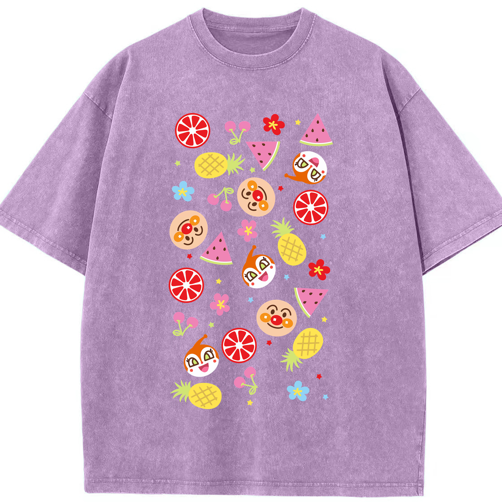 （画像用） アンパンマン Anpanman 綿100% ヴィンテージ風 半袖Tシャツ（フロントプリント）