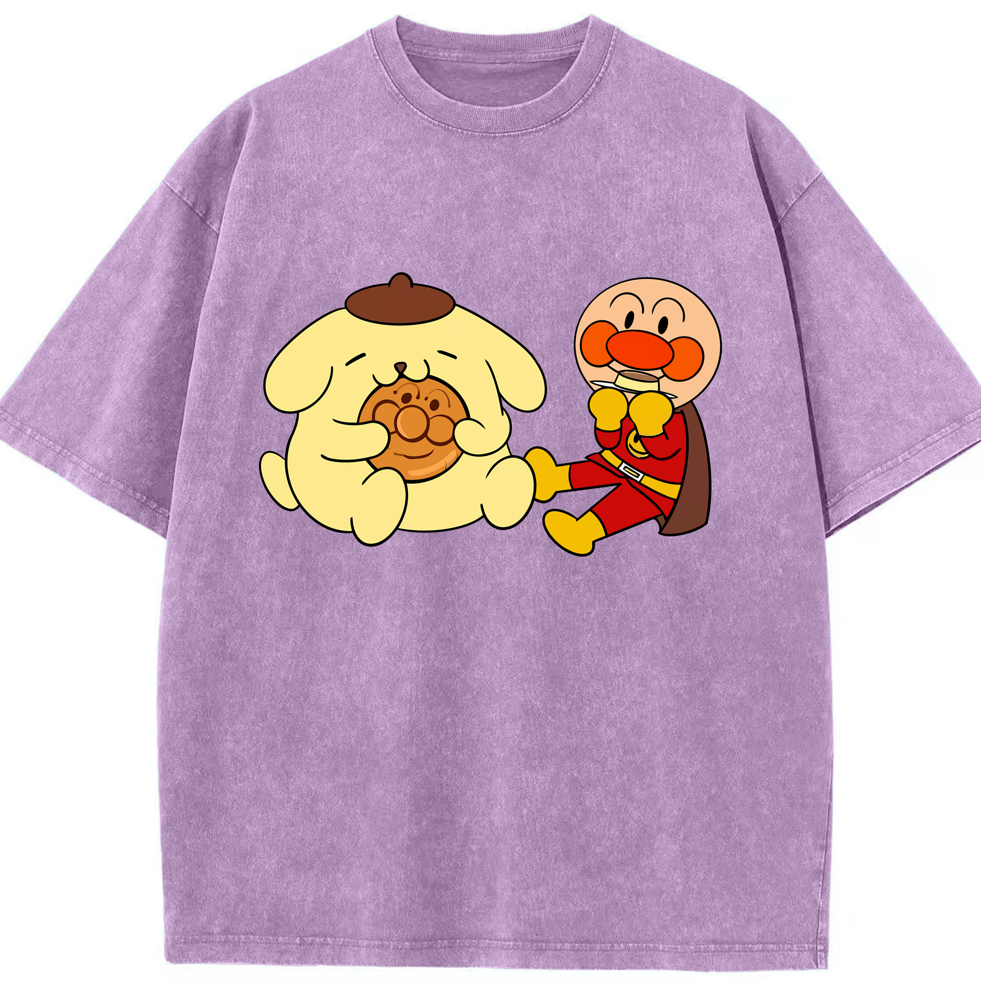 （画像用） アンパンマン Anpanman 綿100% ヴィンテージ風 半袖Tシャツ（フロントプリント）