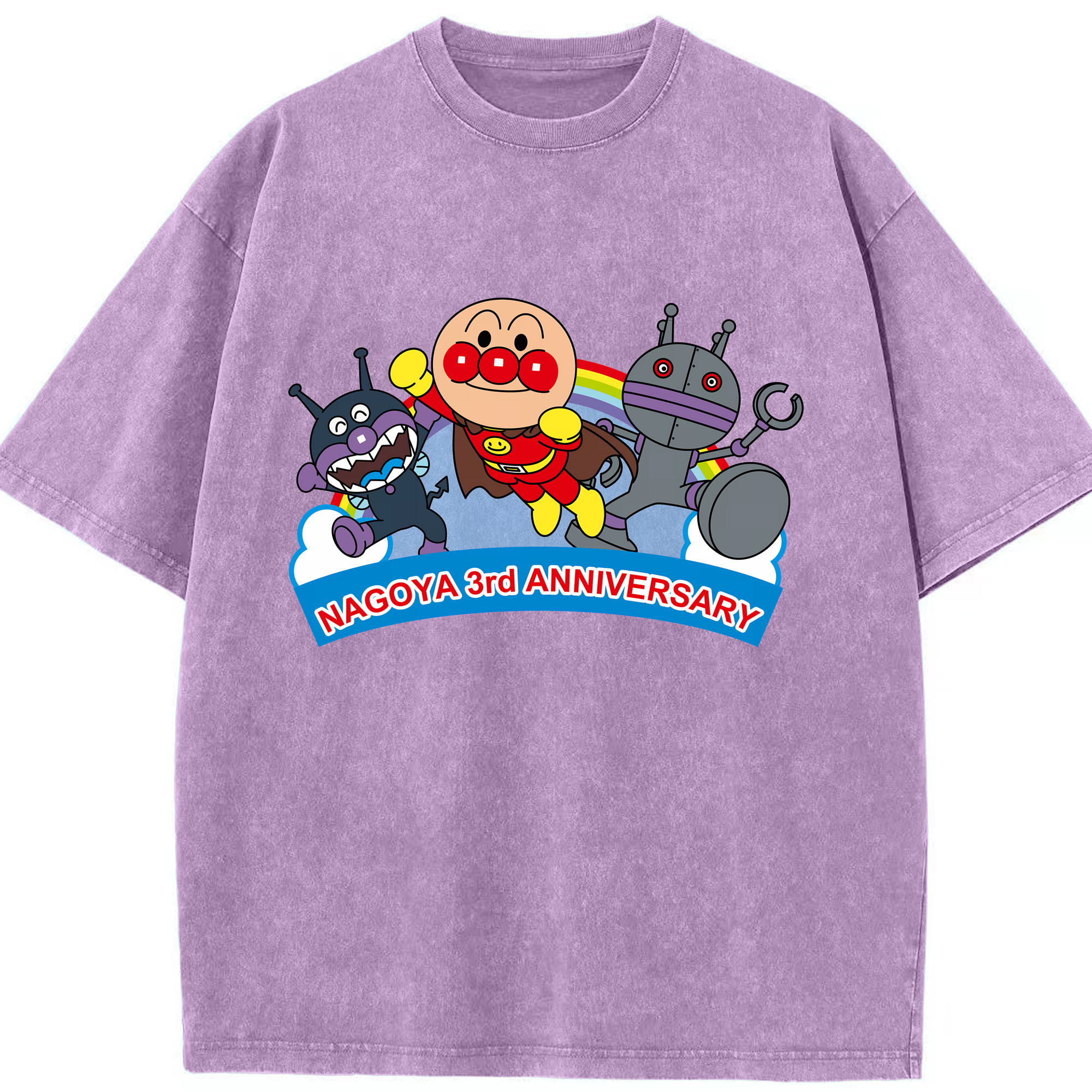 （画像用） アンパンマン Anpanman 綿100% ヴィンテージ風 半袖Tシャツ（フロントプリント）