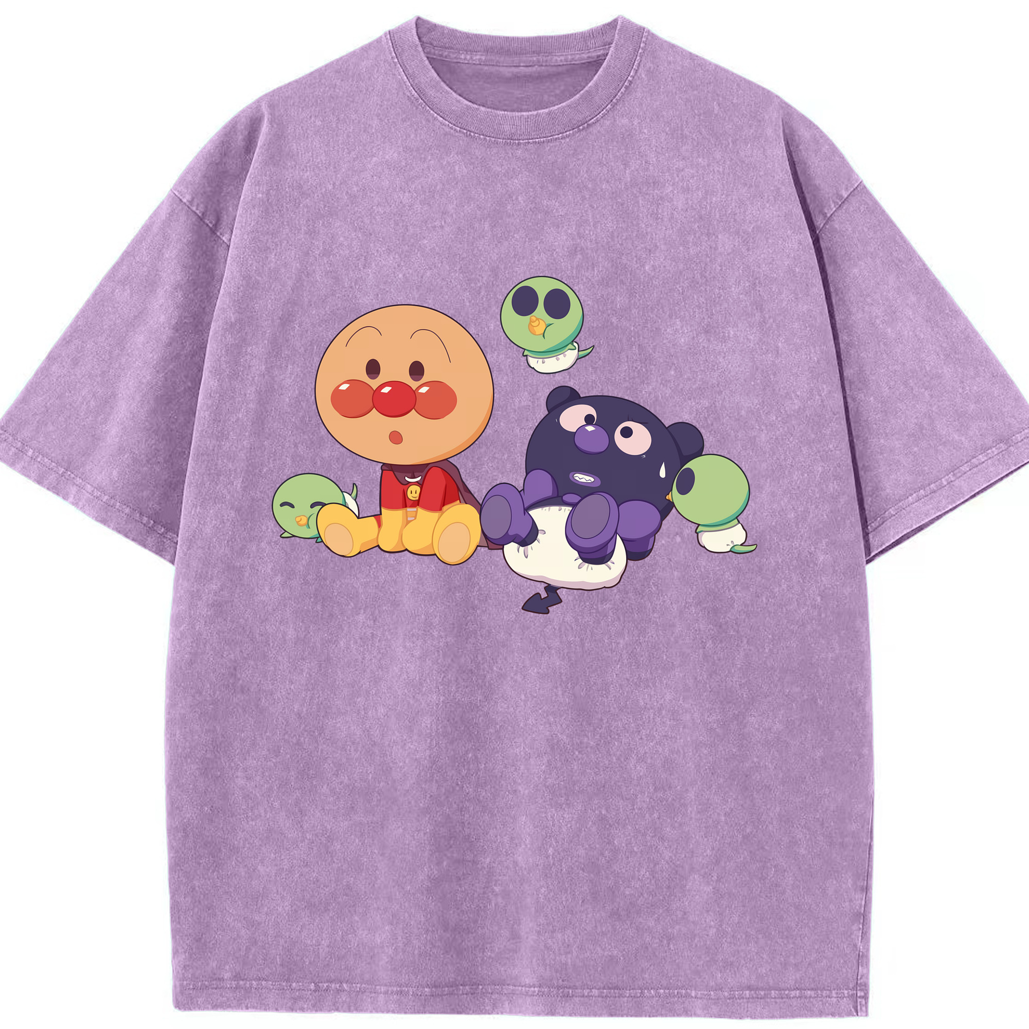 （画像用） アンパンマン Anpanman 綿100% ヴィンテージ風 半袖Tシャツ（フロントプリント）