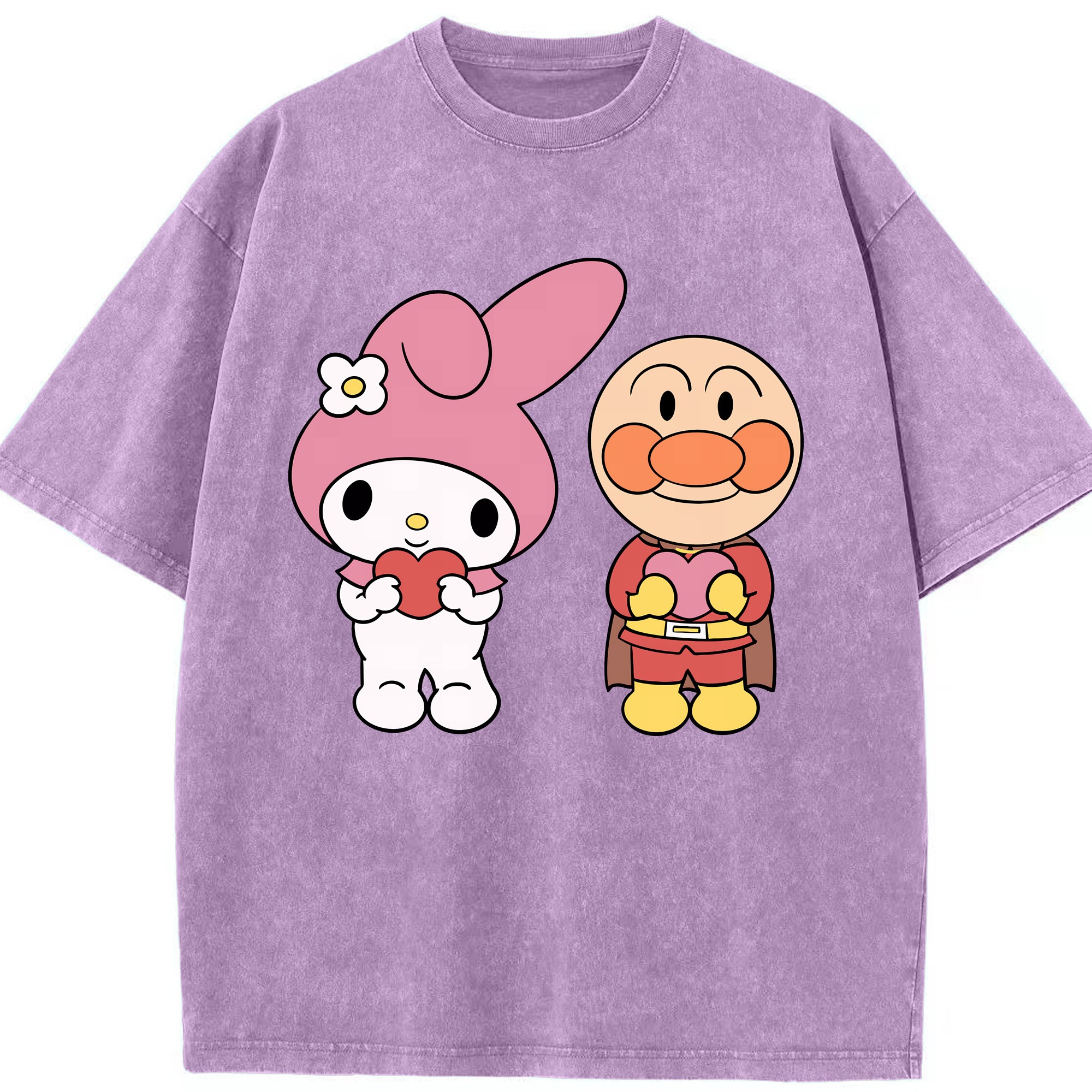 （画像用） アンパンマン Anpanman 綿100% ヴィンテージ風 半袖Tシャツ（フロントプリント）