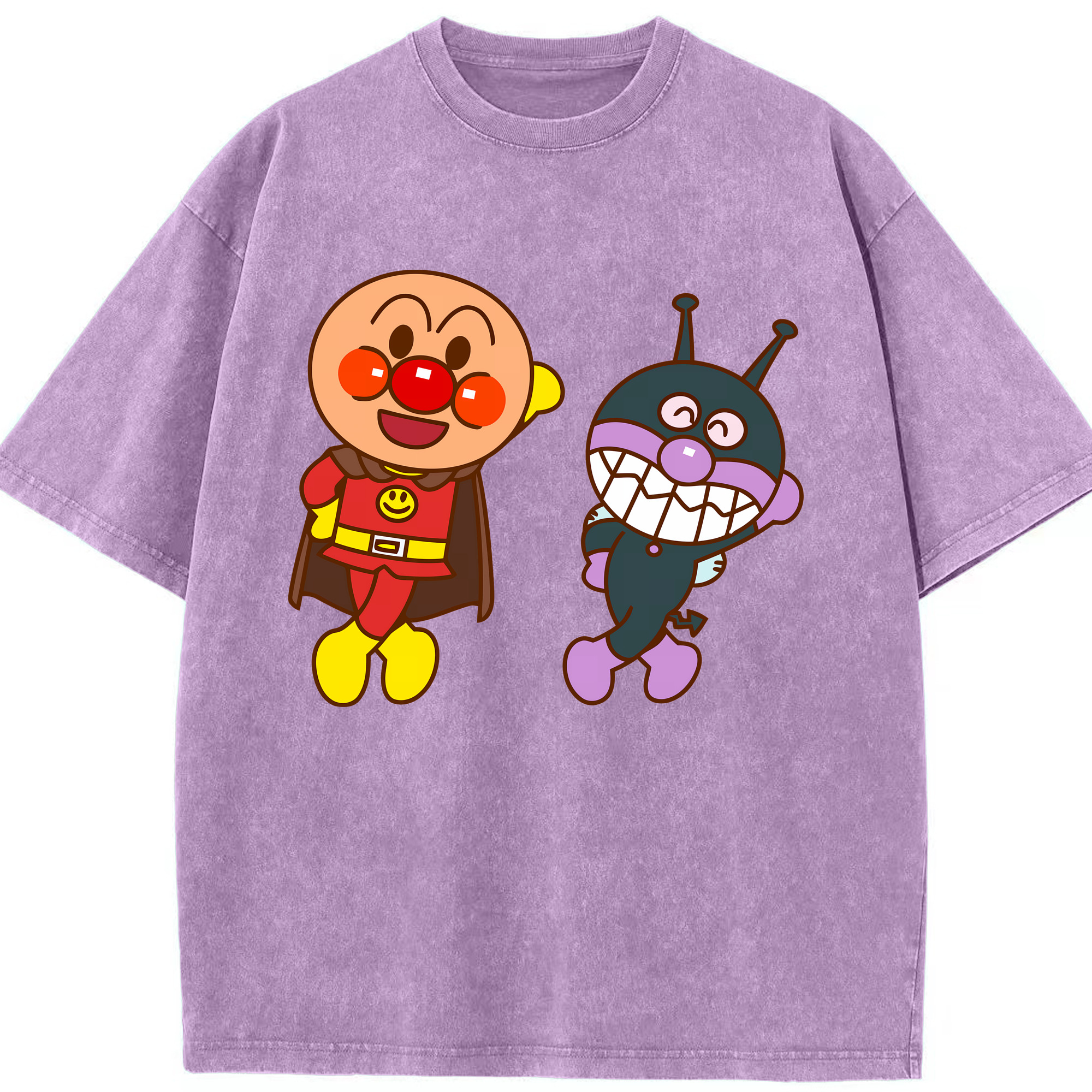 （画像用） アンパンマン Anpanman 綿100% ヴィンテージ風 半袖Tシャツ（フロントプリント）