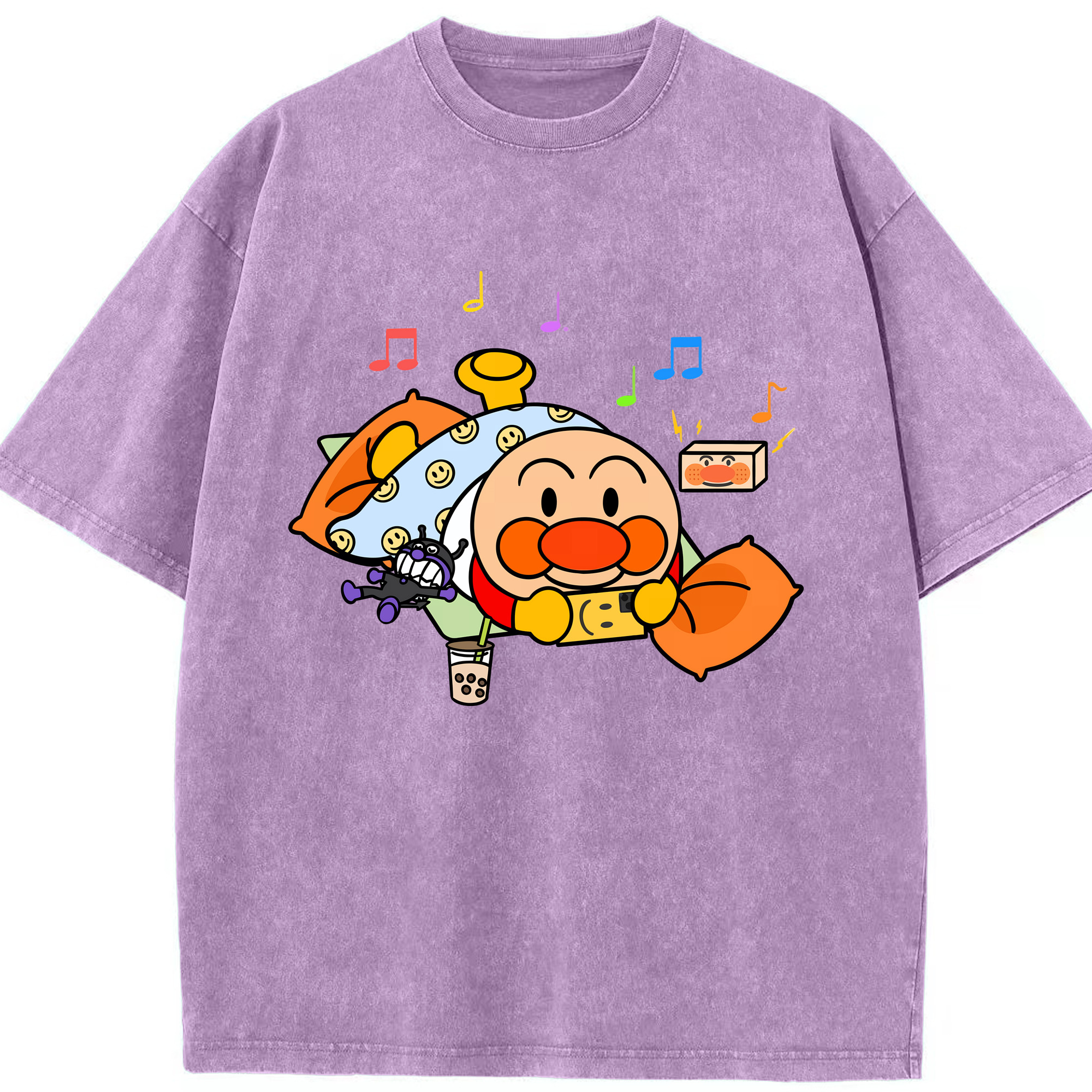 （画像用） アンパンマン Anpanman 綿100% ヴィンテージ風 半袖Tシャツ（フロントプリント）