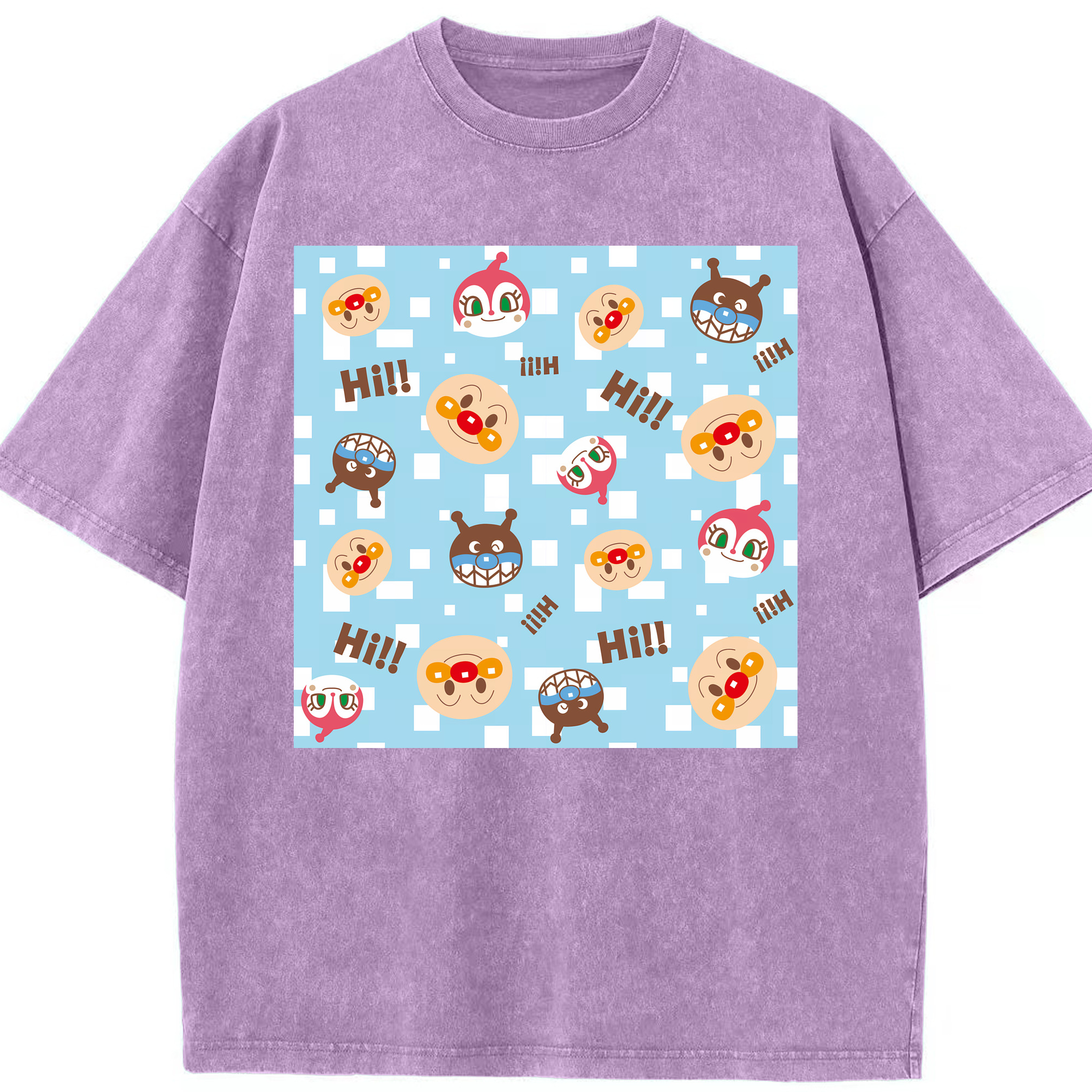 （画像用） アンパンマン Anpanman 綿100% ヴィンテージ風 半袖Tシャツ（フロントプリント）
