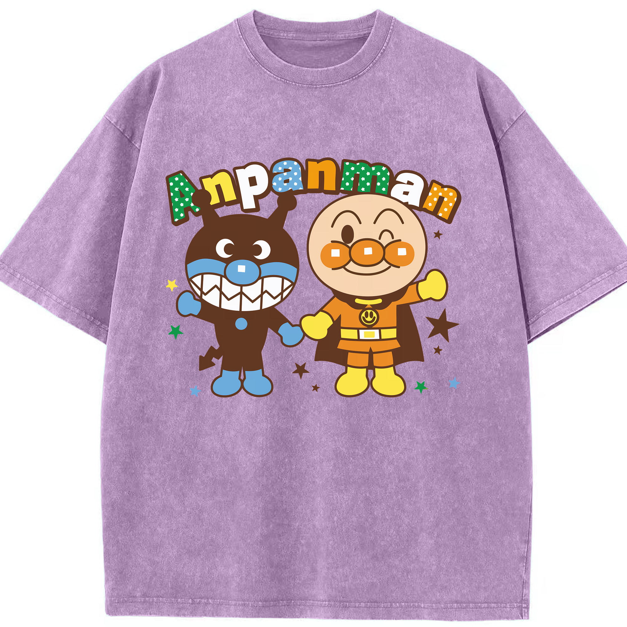 （画像用） アンパンマン Anpanman 綿100% ヴィンテージ風 半袖Tシャツ（フロントプリント）