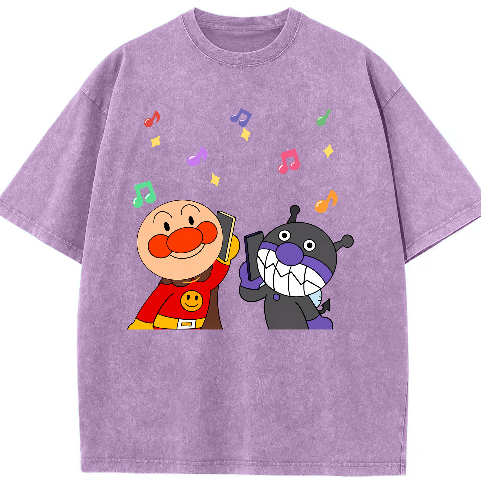 （画像用） アンパンマン Anpanman 綿100% ヴィンテージ風 半袖Tシャツ（フロントプリント）