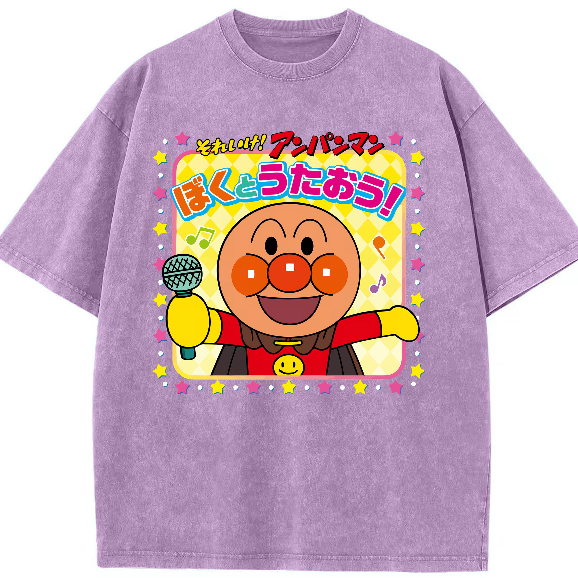 （画像用） アンパンマン Anpanman 綿100% ヴィンテージ風 半袖Tシャツ（フロントプリント）