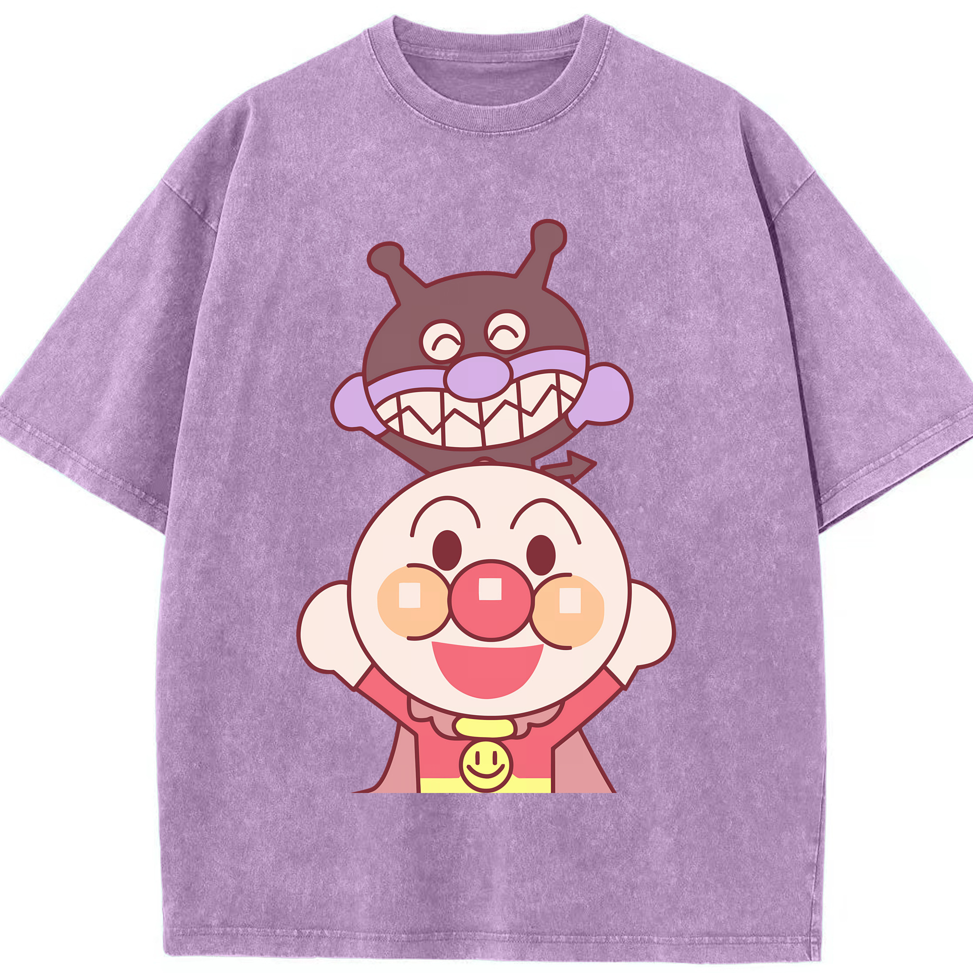 （画像用） アンパンマン Anpanman 綿100% ヴィンテージ風 半袖Tシャツ（フロントプリント）
