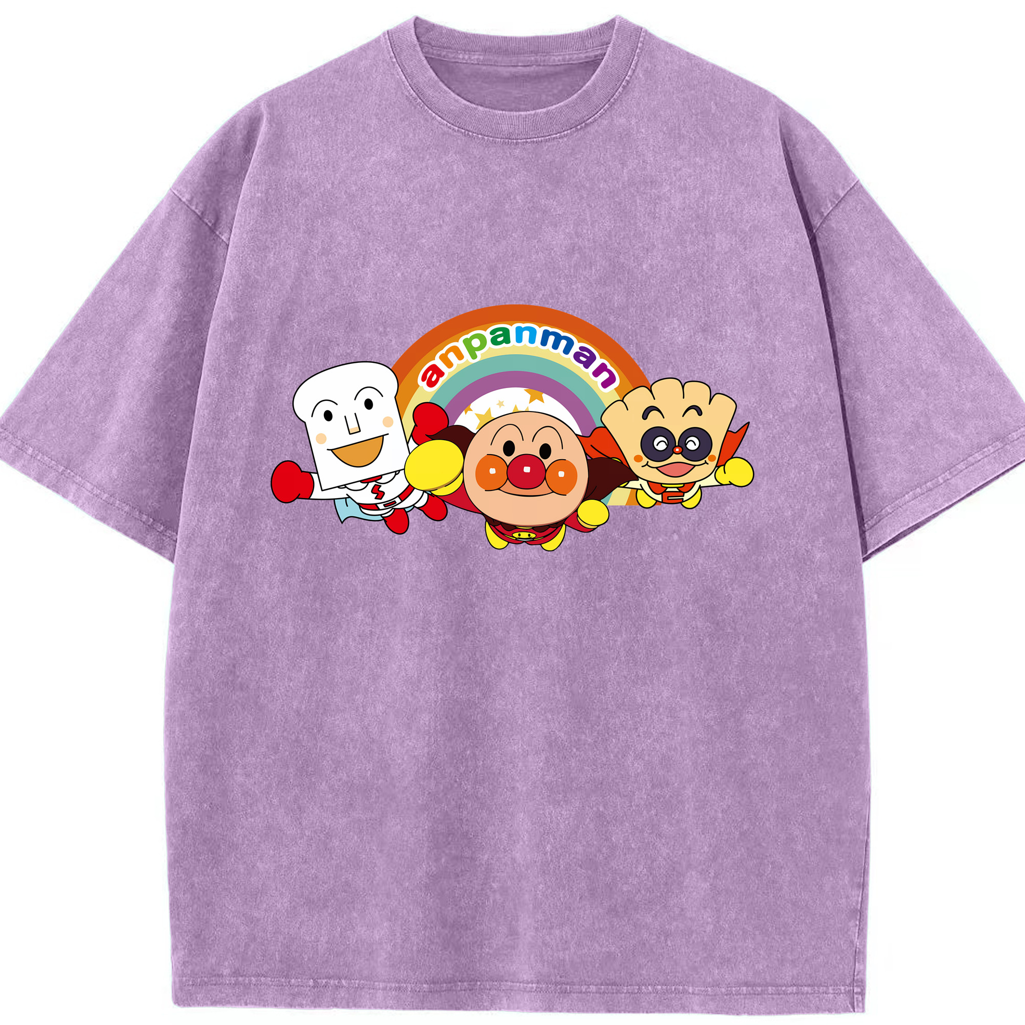 （画像用） アンパンマン Anpanman 綿100% ヴィンテージ風 半袖Tシャツ（フロントプリント）