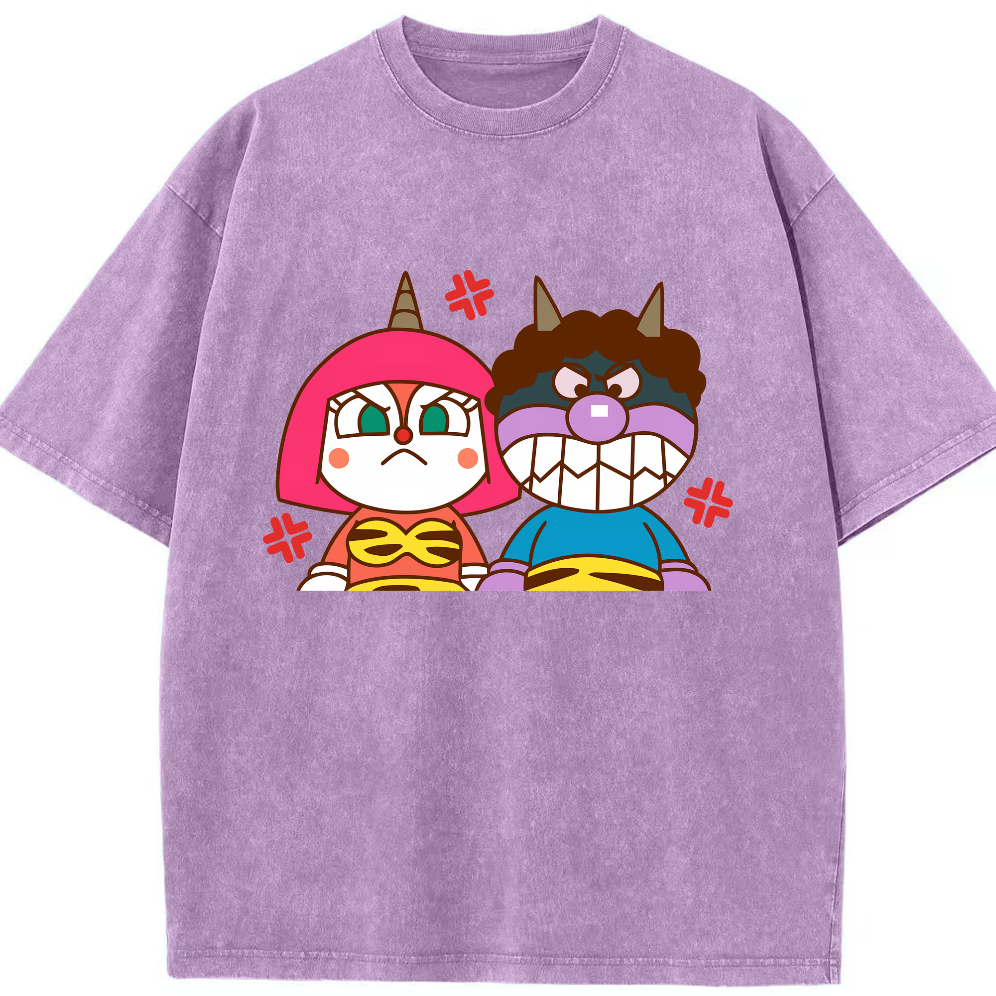 （画像用） アンパンマン Anpanman 綿100% ヴィンテージ風 半袖Tシャツ（フロントプリント）