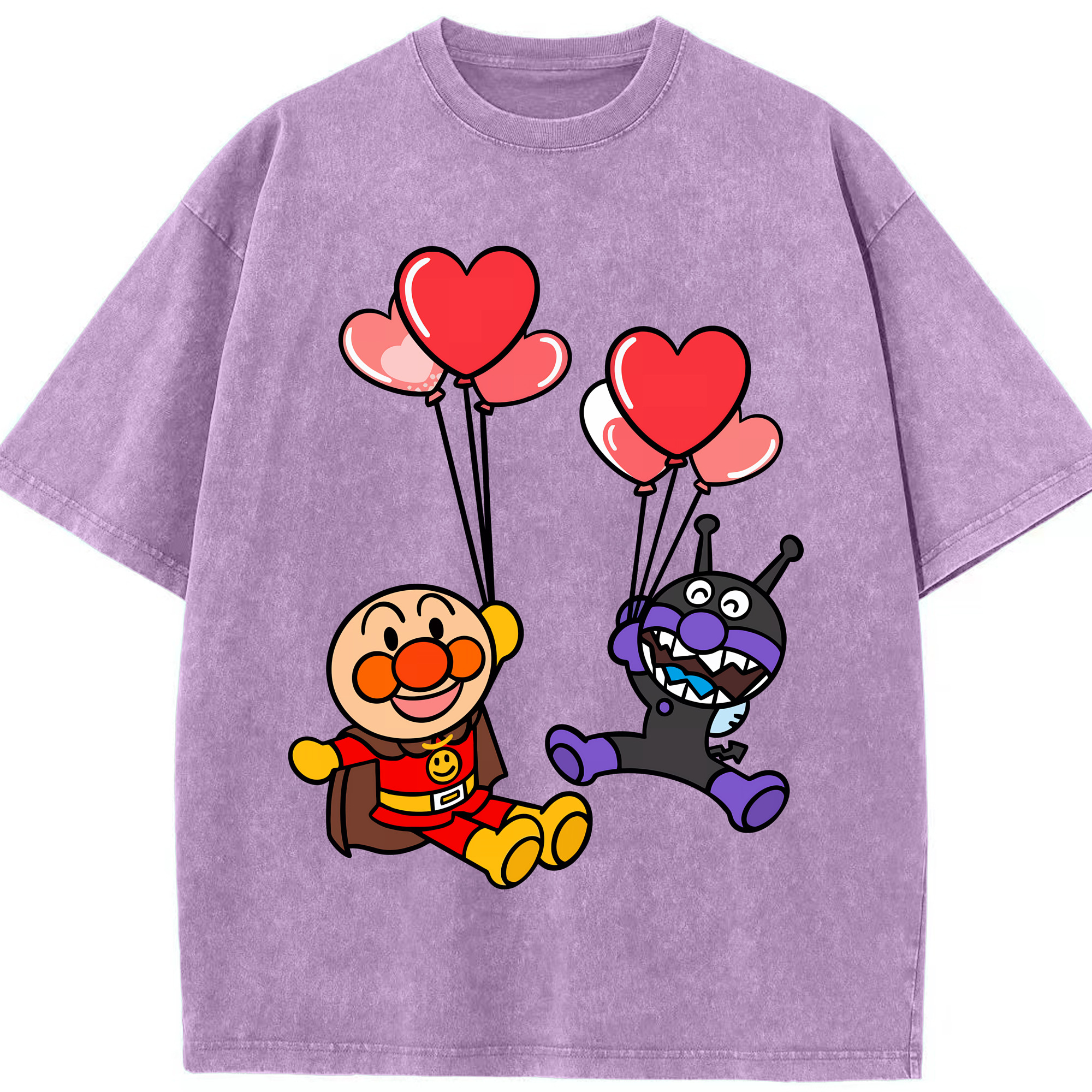 （画像用） アンパンマン Anpanman 綿100% ヴィンテージ風 半袖Tシャツ（フロントプリント）