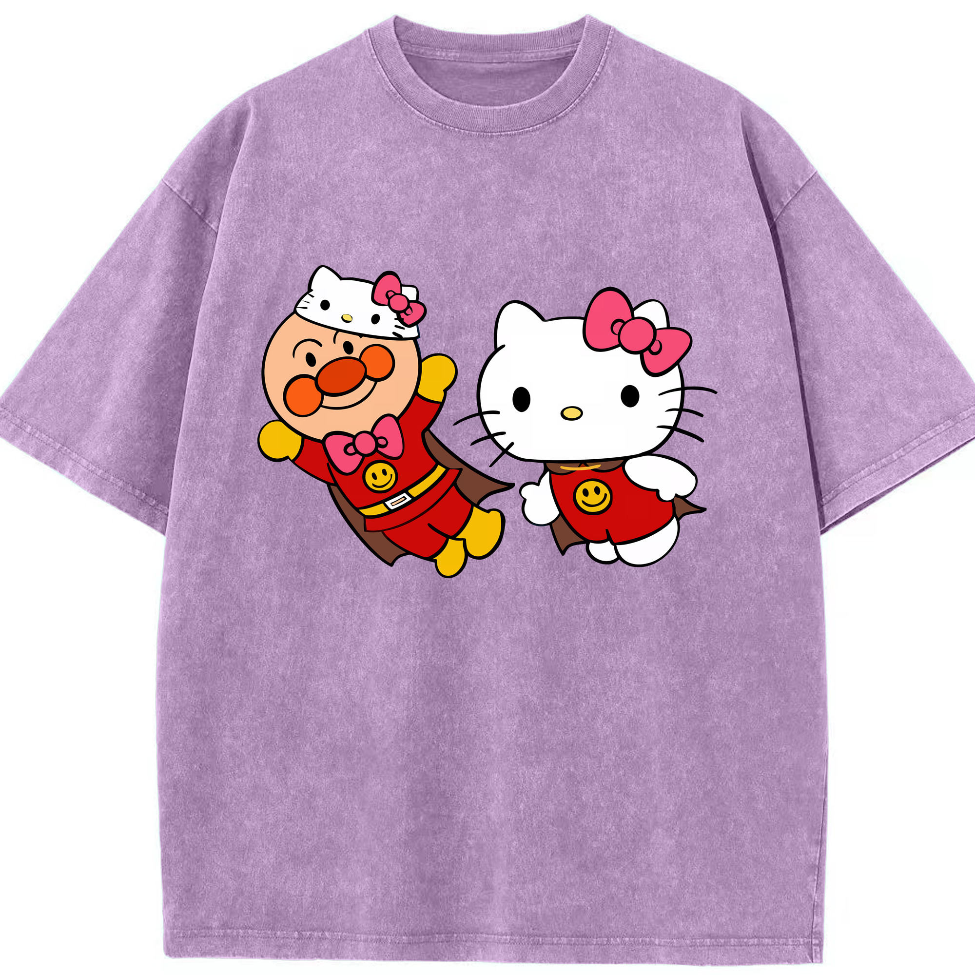 （画像用） アンパンマン Anpanman 綿100% ヴィンテージ風 半袖Tシャツ（フロントプリント）