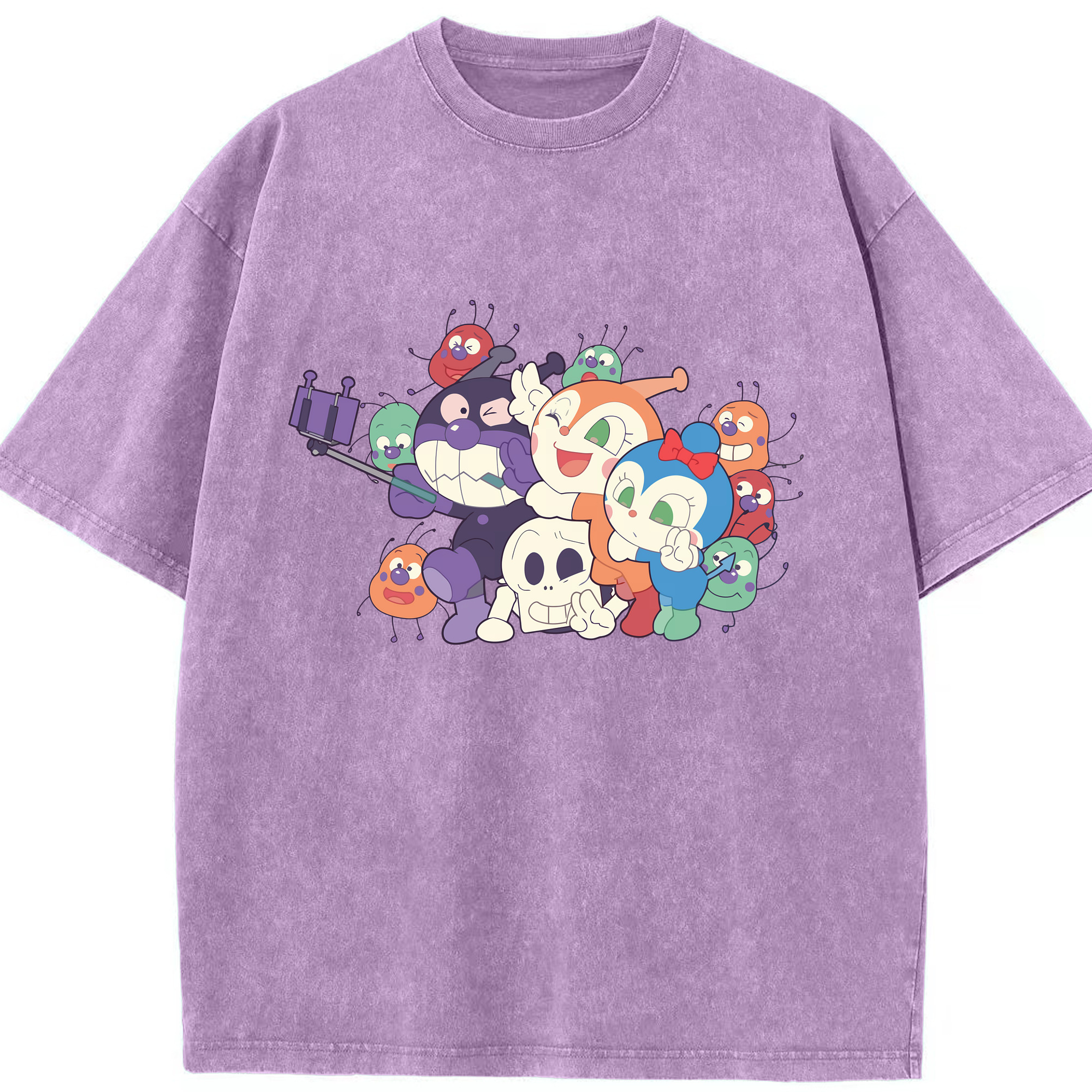 （画像用） アンパンマン Anpanman 綿100% ヴィンテージ風 半袖Tシャツ（フロントプリント）