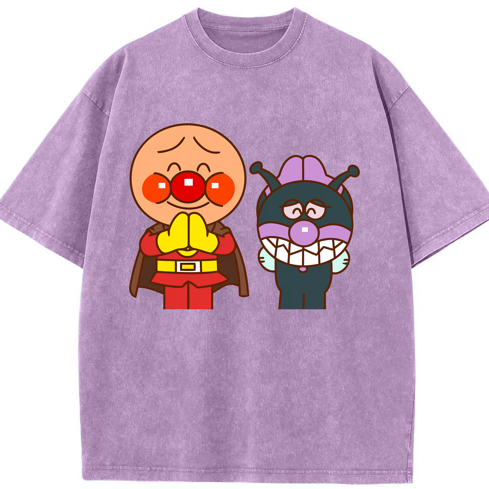 （画像用） アンパンマン Anpanman 綿100% ヴィンテージ風 半袖Tシャツ（フロントプリント）