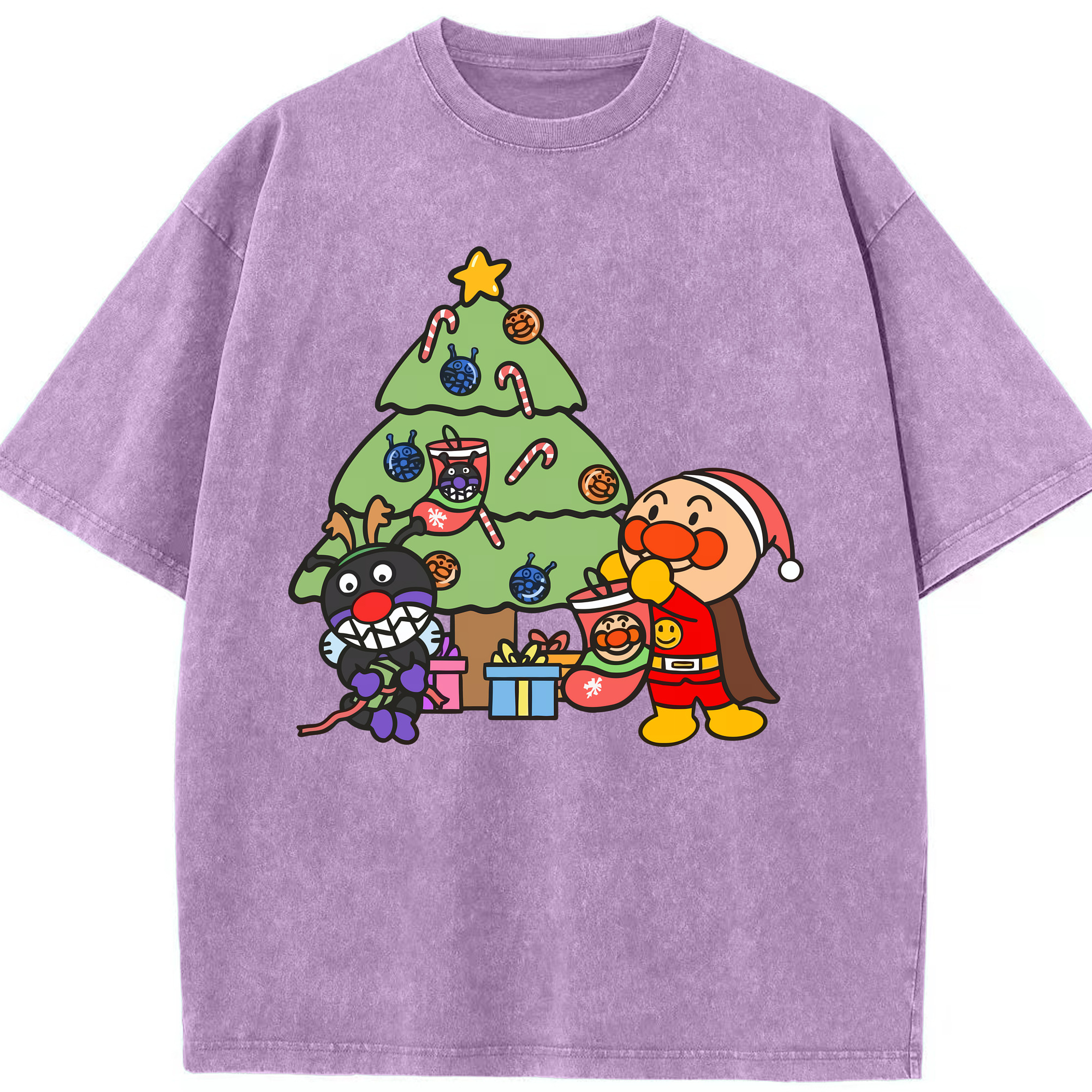 （画像用） アンパンマン Anpanman 綿100% ヴィンテージ風 半袖Tシャツ（フロントプリント）
