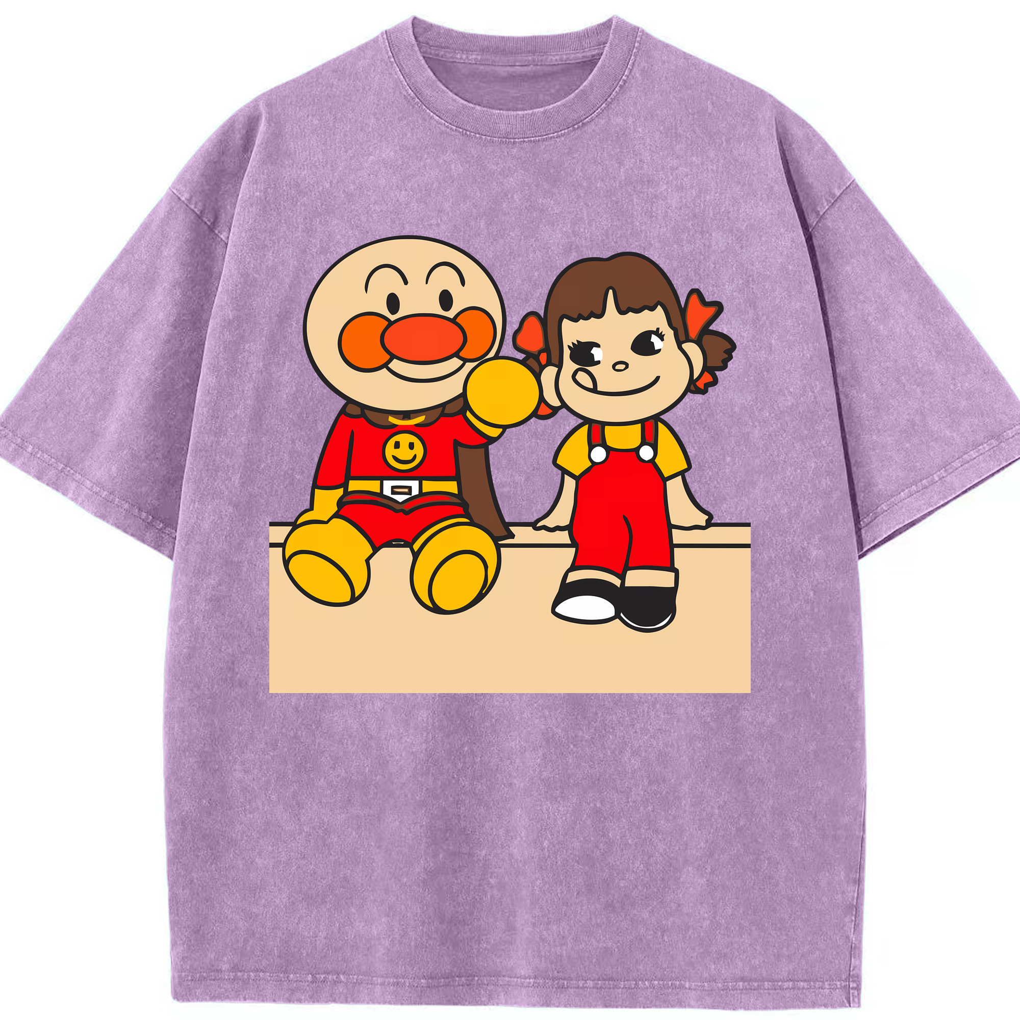 （画像用） アンパンマン Anpanman 綿100% ヴィンテージ風 半袖Tシャツ（フロントプリント）