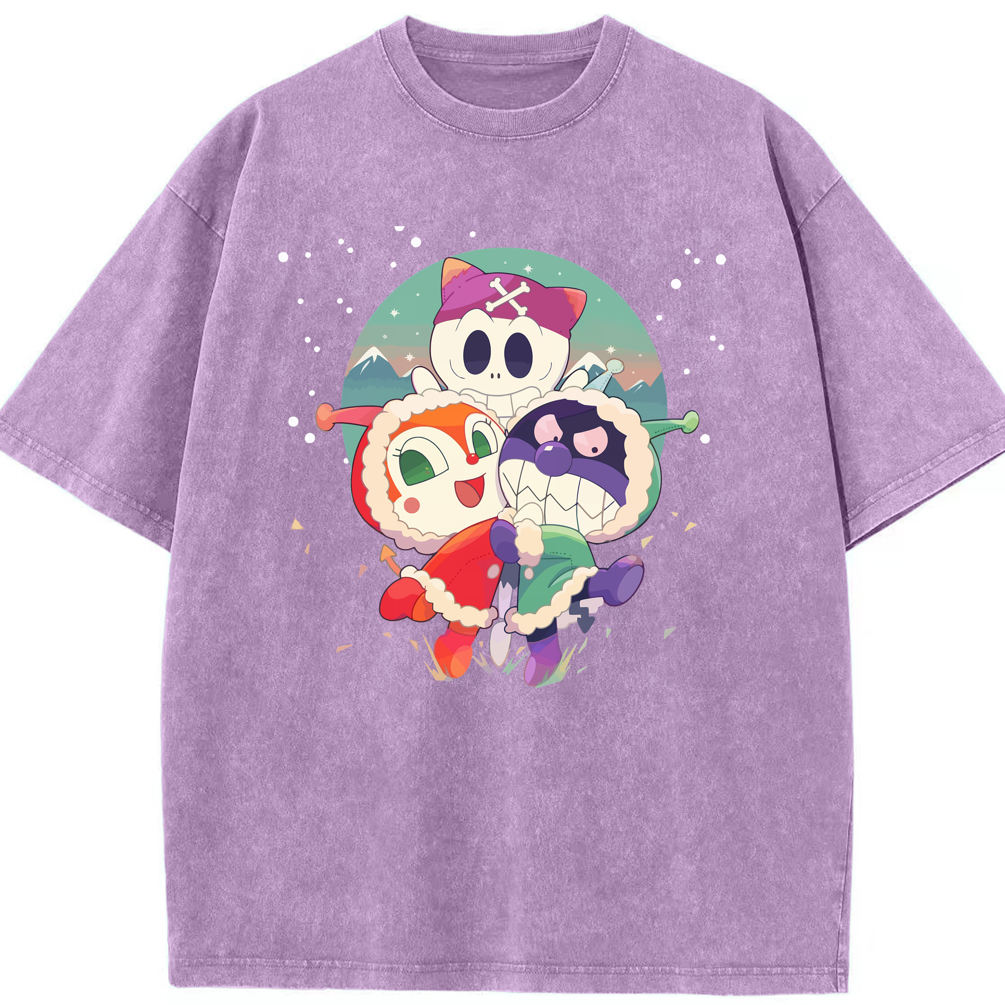（画像用） アンパンマン Anpanman 綿100% ヴィンテージ風 半袖Tシャツ（フロントプリント）