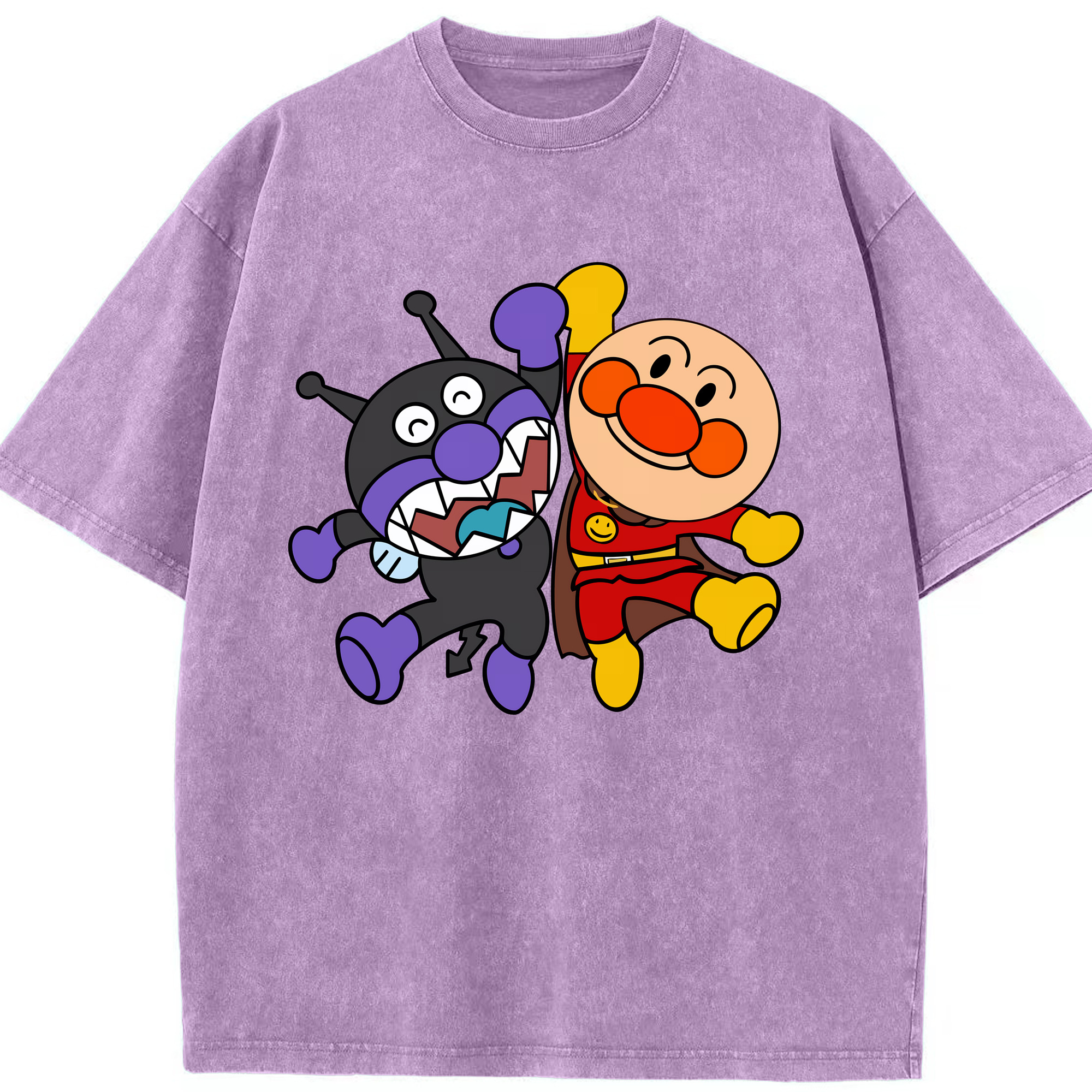 （画像用） アンパンマン Anpanman 綿100% ヴィンテージ風 半袖Tシャツ（フロントプリント）