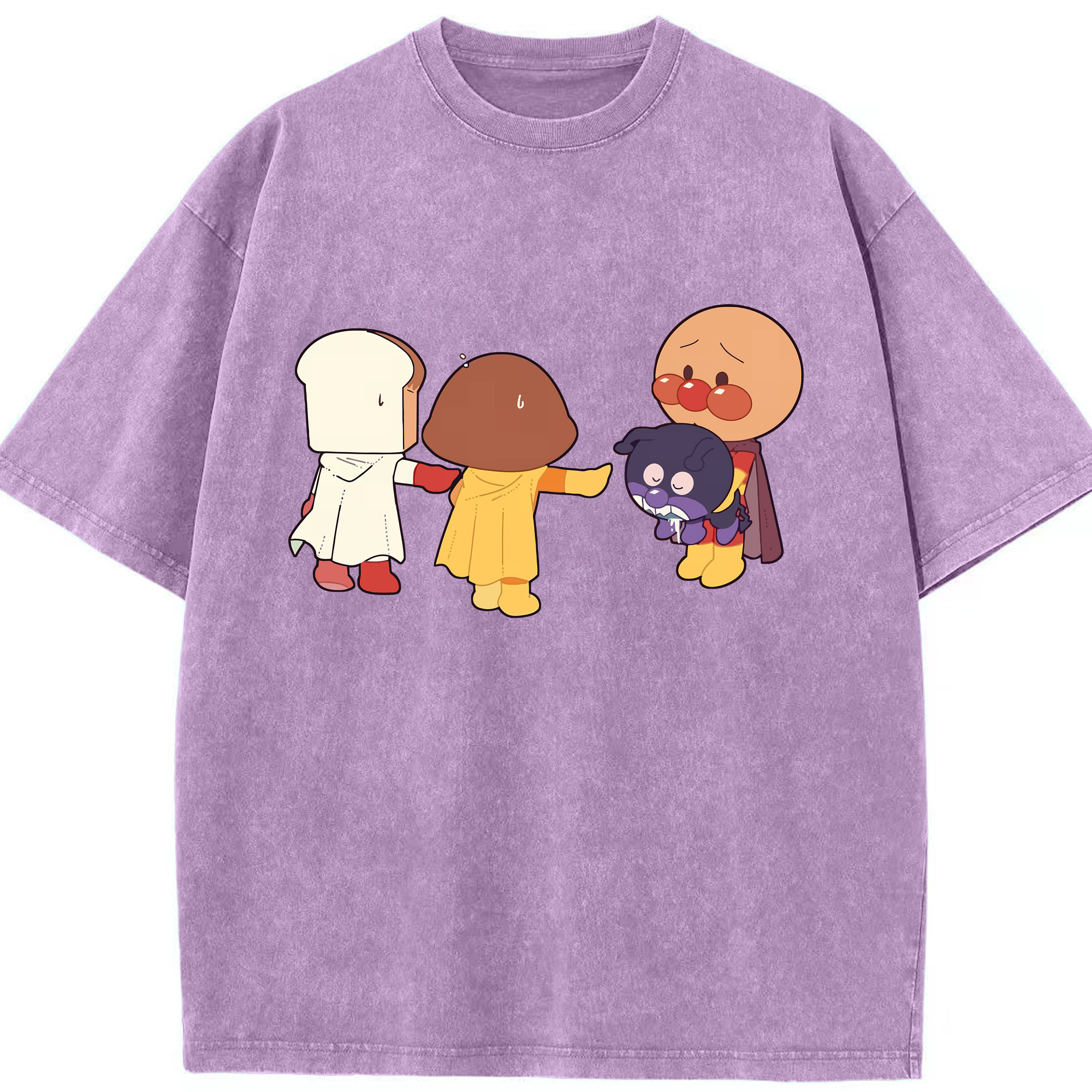 （画像用） アンパンマン Anpanman 綿100% ヴィンテージ風 半袖Tシャツ（フロントプリント）