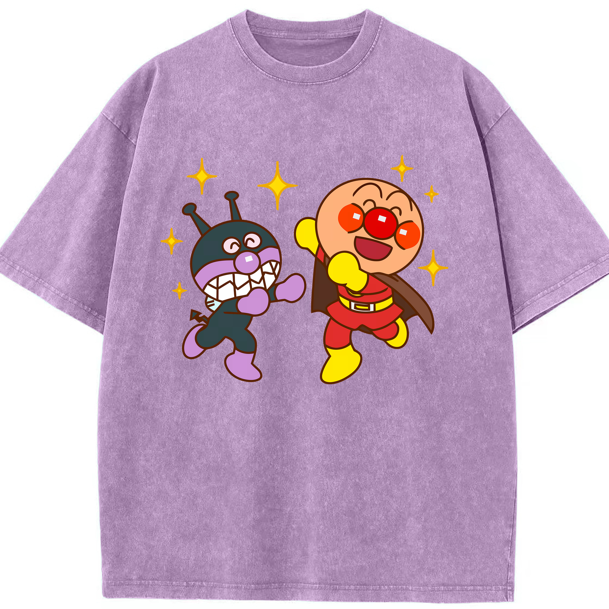 （画像用） アンパンマン Anpanman 綿100% ヴィンテージ風 半袖Tシャツ（フロントプリント）