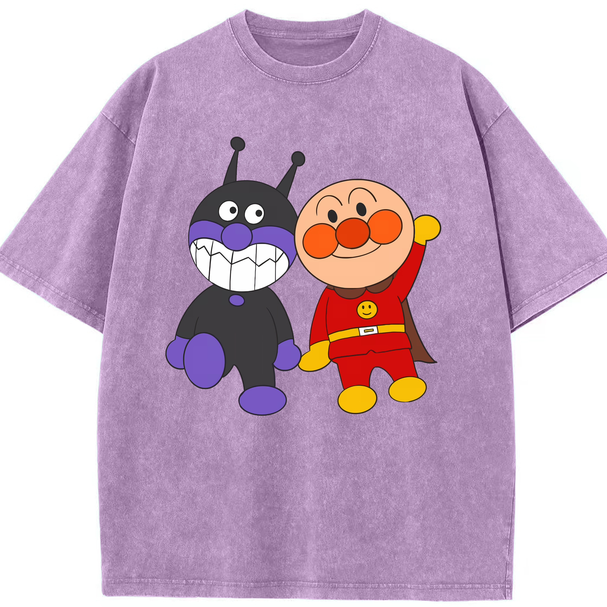 （画像用） アンパンマン Anpanman 綿100% ヴィンテージ風 半袖Tシャツ（フロントプリント）