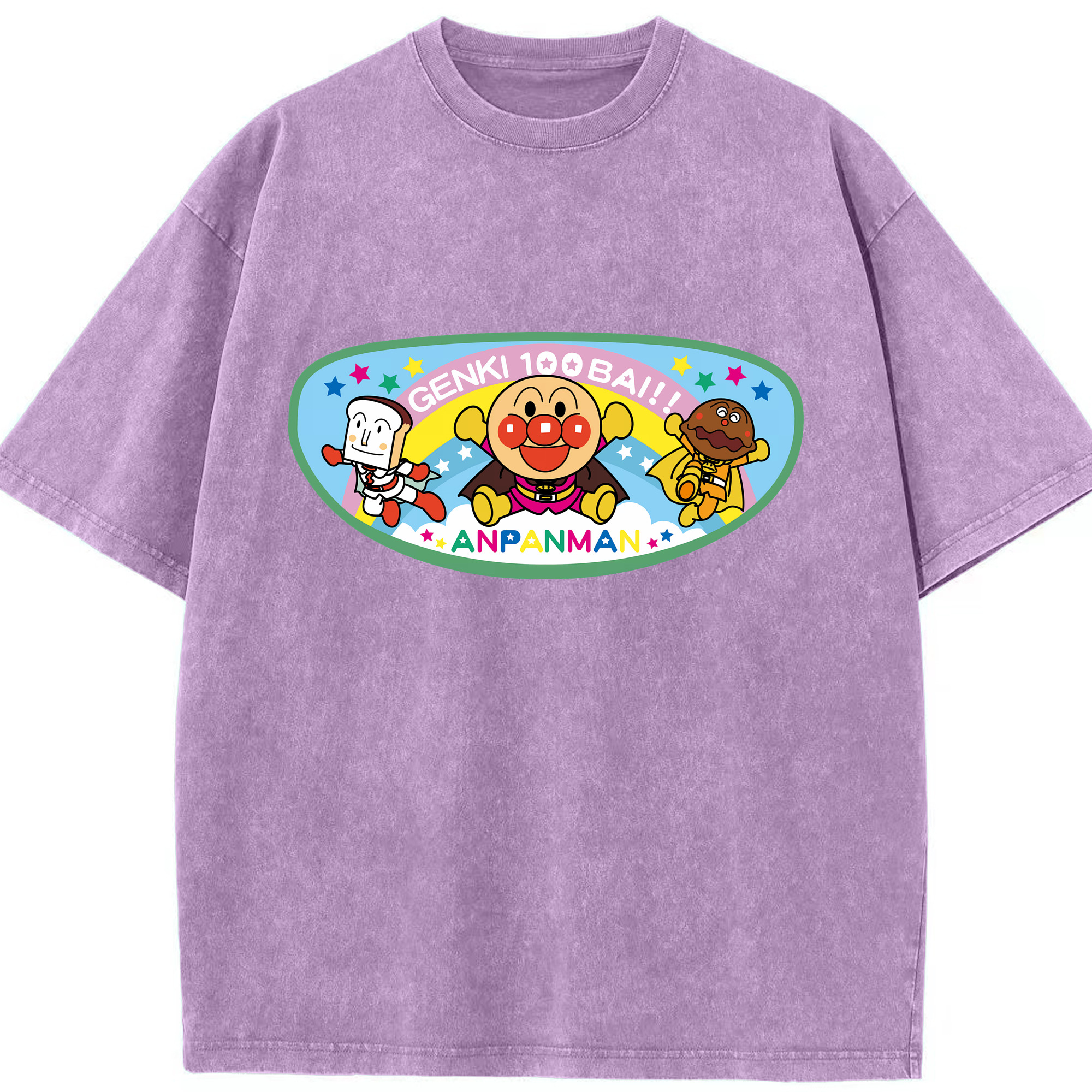 （画像用） アンパンマン Anpanman 綿100% ヴィンテージ風 半袖Tシャツ（フロントプリント）