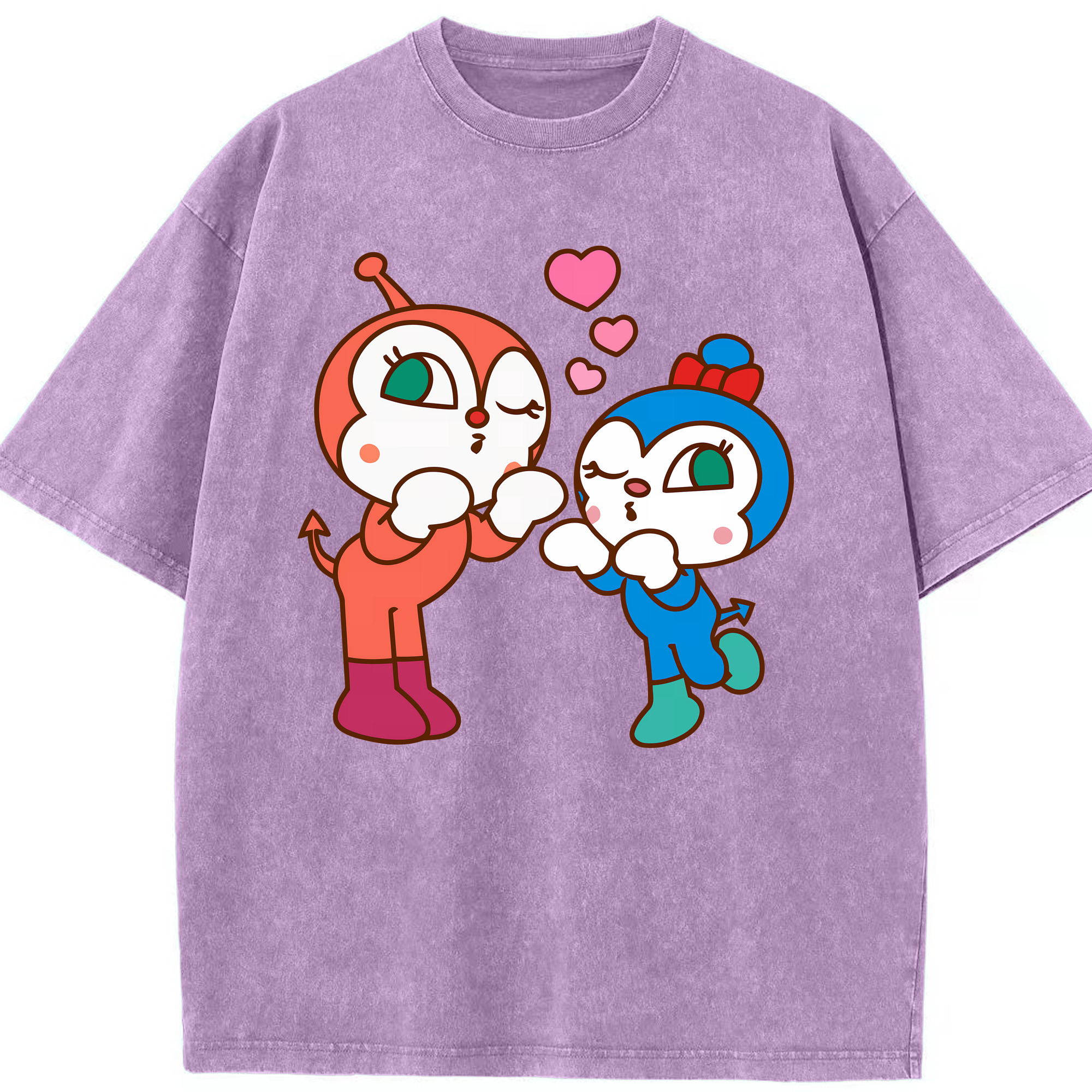 （画像用） アンパンマン Anpanman 綿100% ヴィンテージ風 半袖Tシャツ（フロントプリント）