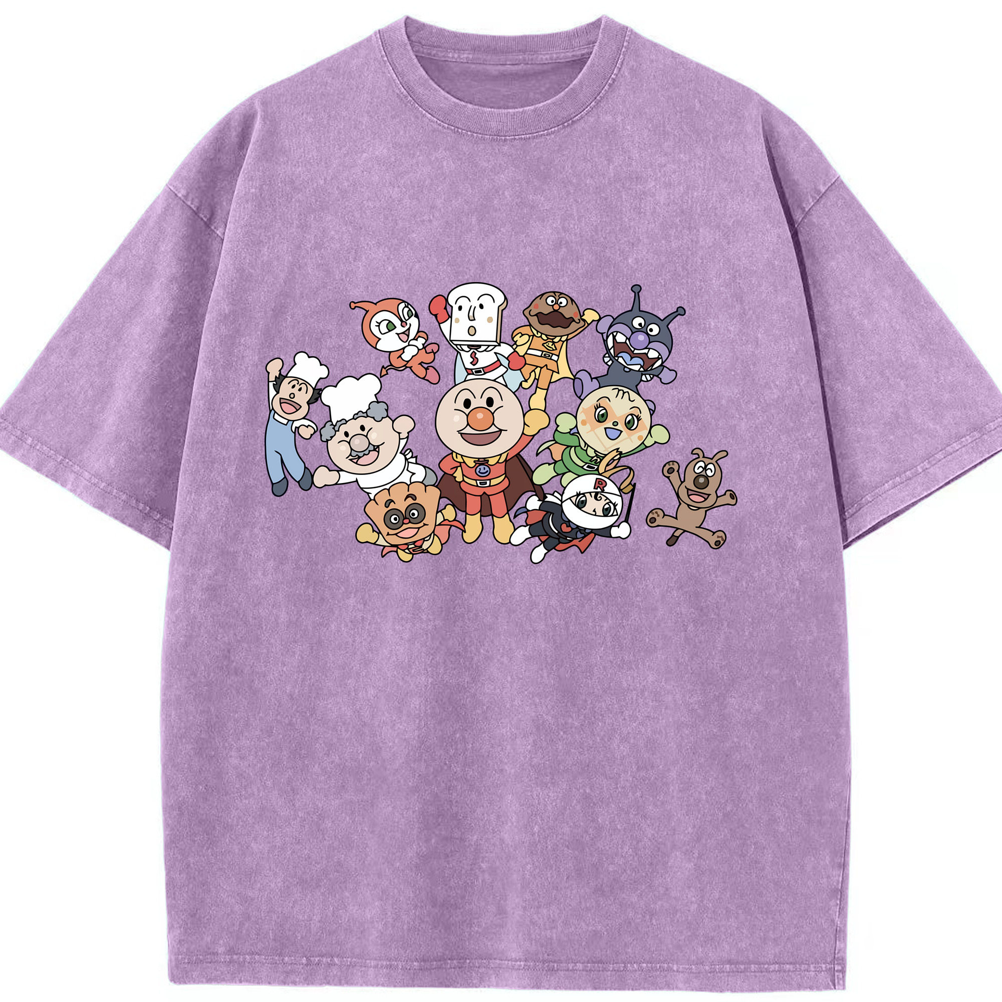 （画像用） アンパンマン Anpanman 綿100% ヴィンテージ風 半袖Tシャツ（フロントプリント）