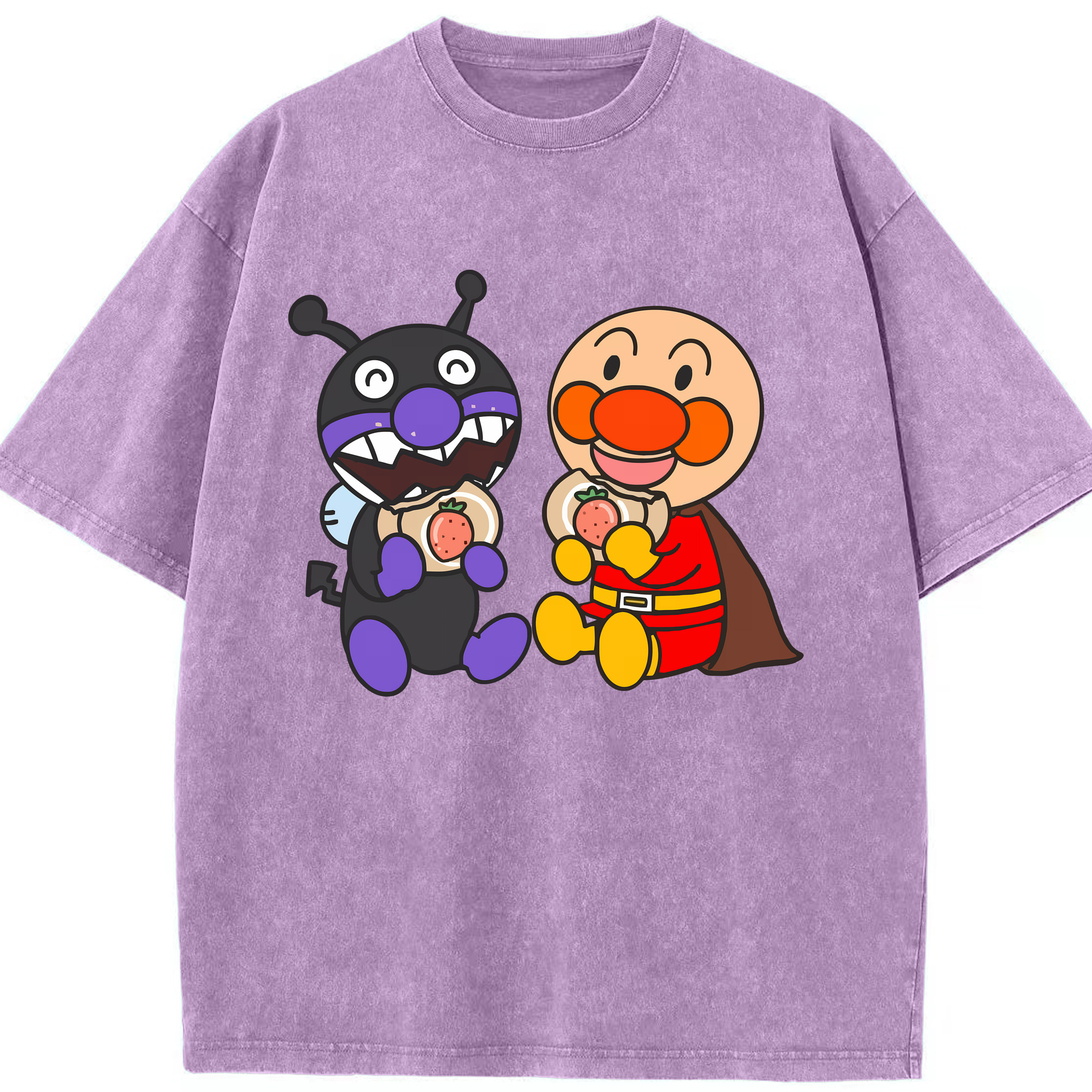 （画像用） アンパンマン Anpanman 綿100% ヴィンテージ風 半袖Tシャツ（フロントプリント）