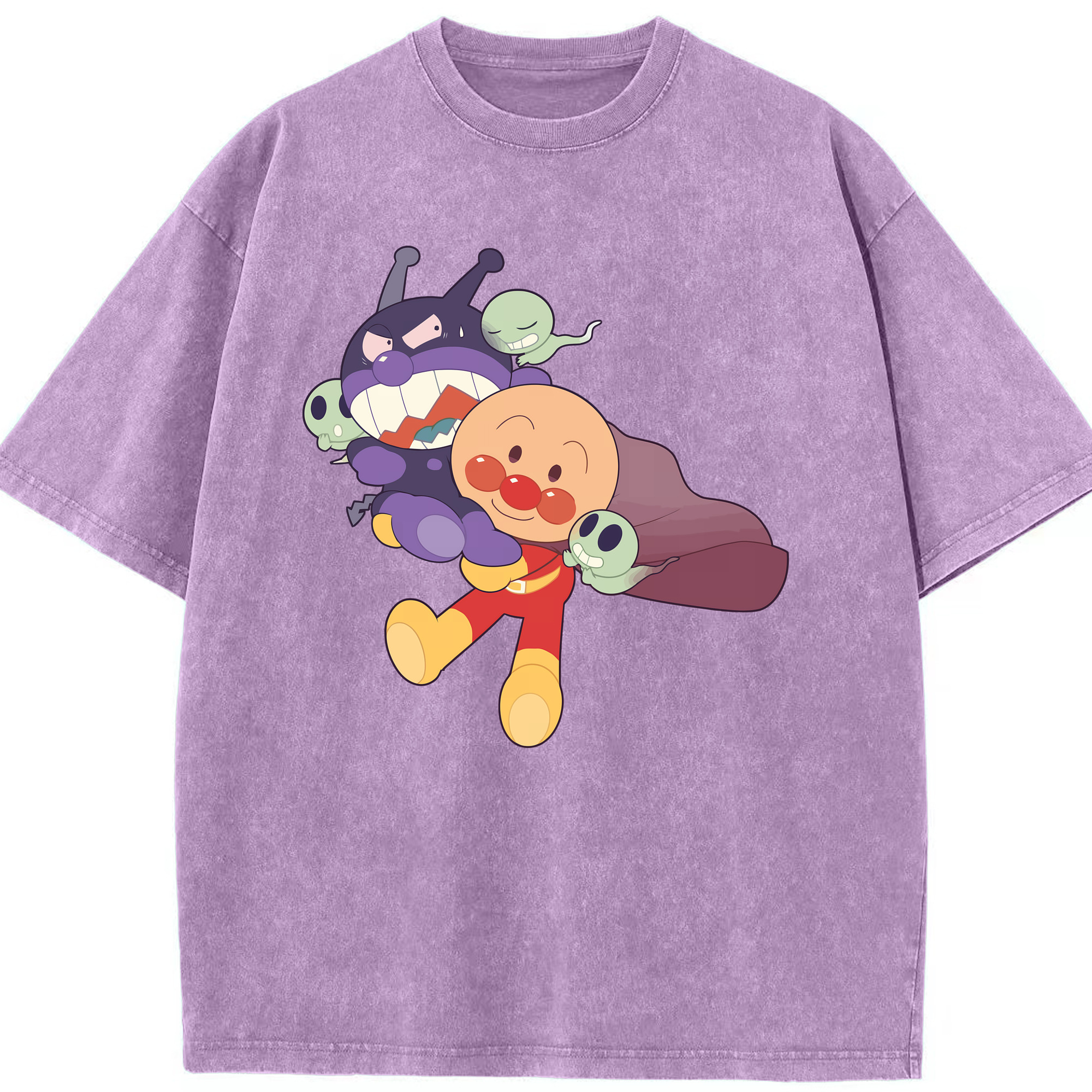 （画像用） アンパンマン Anpanman 綿100% ヴィンテージ風 半袖Tシャツ（フロントプリント）