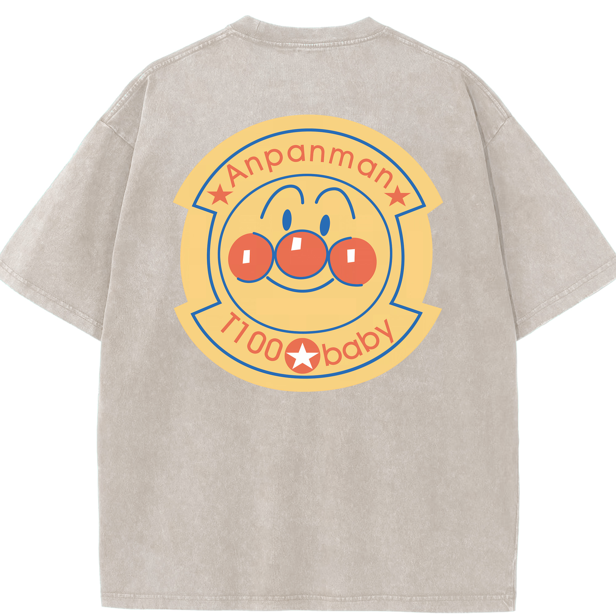 （画像用） アンパンマン Anpanman 綿100% ヴィンテージ風 半袖Tシャツ（背面プリント）