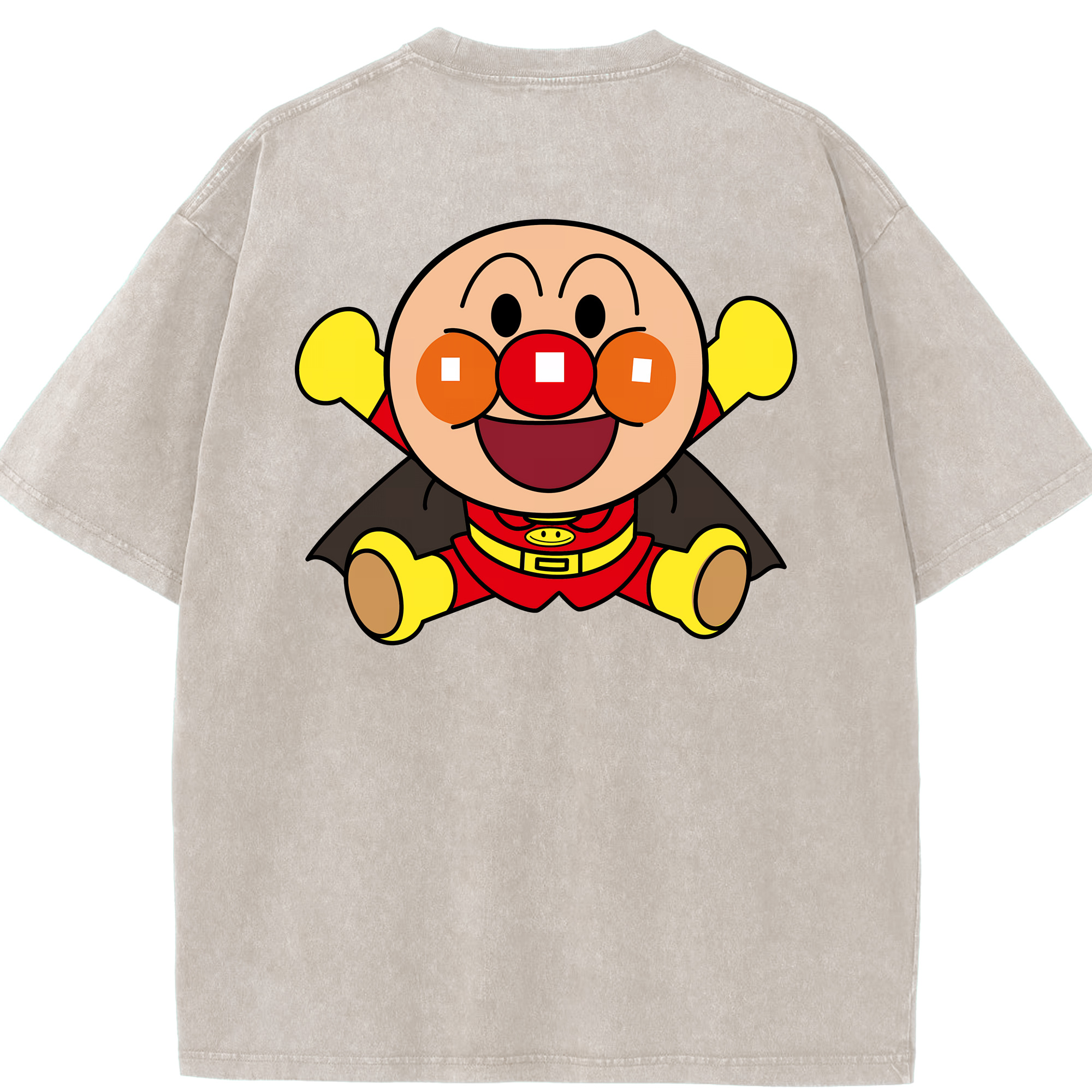 （画像用） アンパンマン Anpanman 綿100% ヴィンテージ風 半袖Tシャツ（背面プリント）
