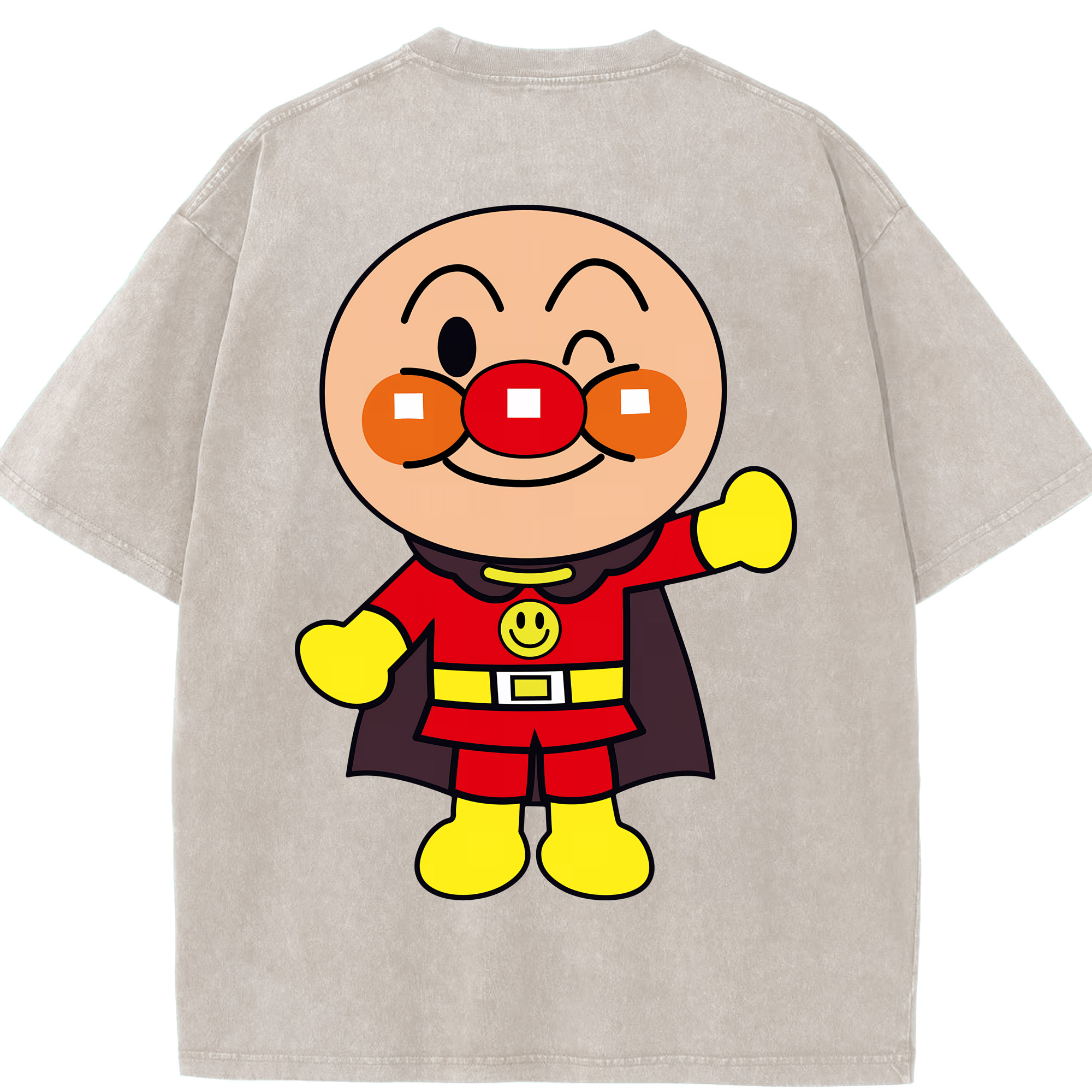 （画像用） アンパンマン Anpanman 綿100% ヴィンテージ風 半袖Tシャツ（背面プリント）