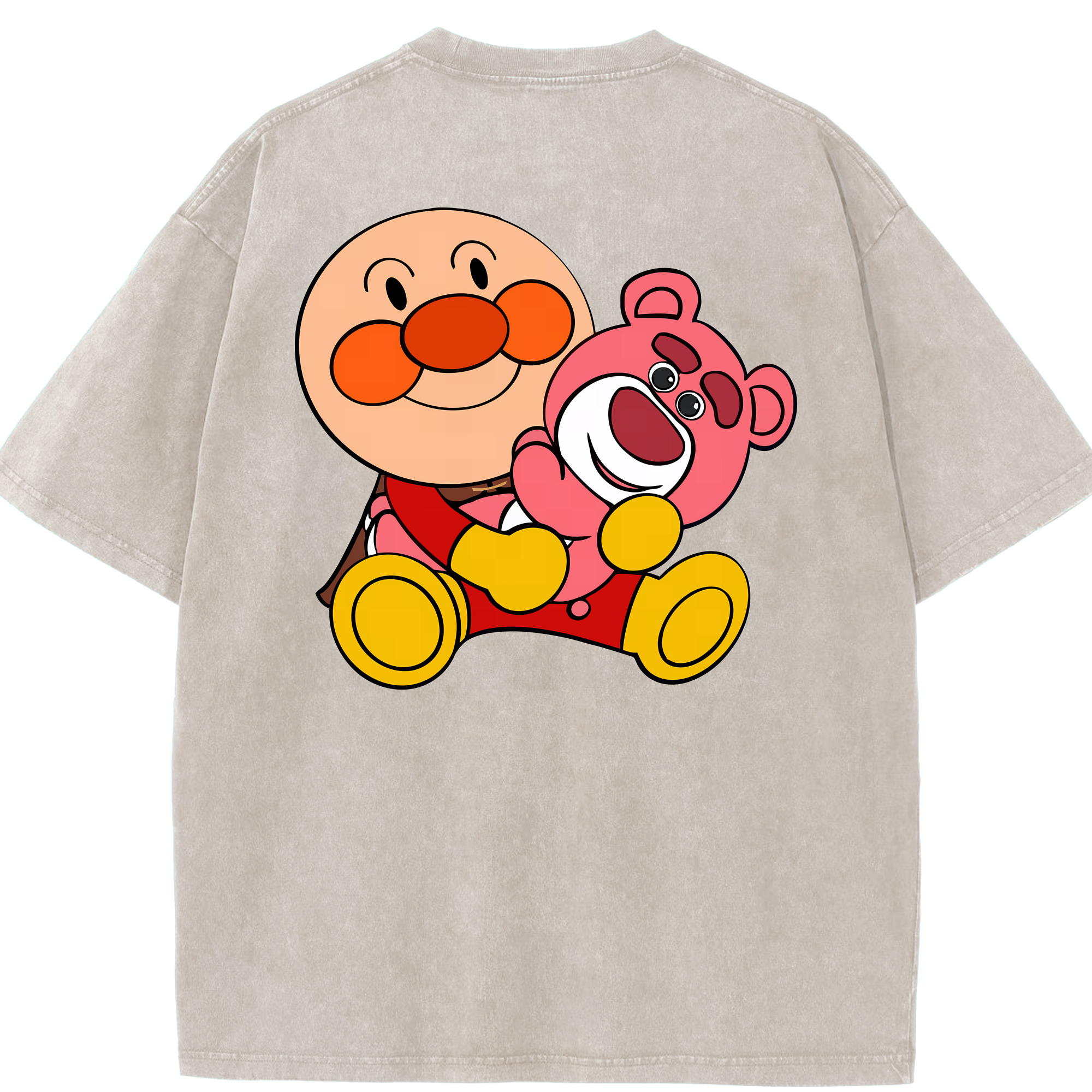 （画像用） アンパンマン Anpanman 綿100% ヴィンテージ風 半袖Tシャツ（背面プリント）
