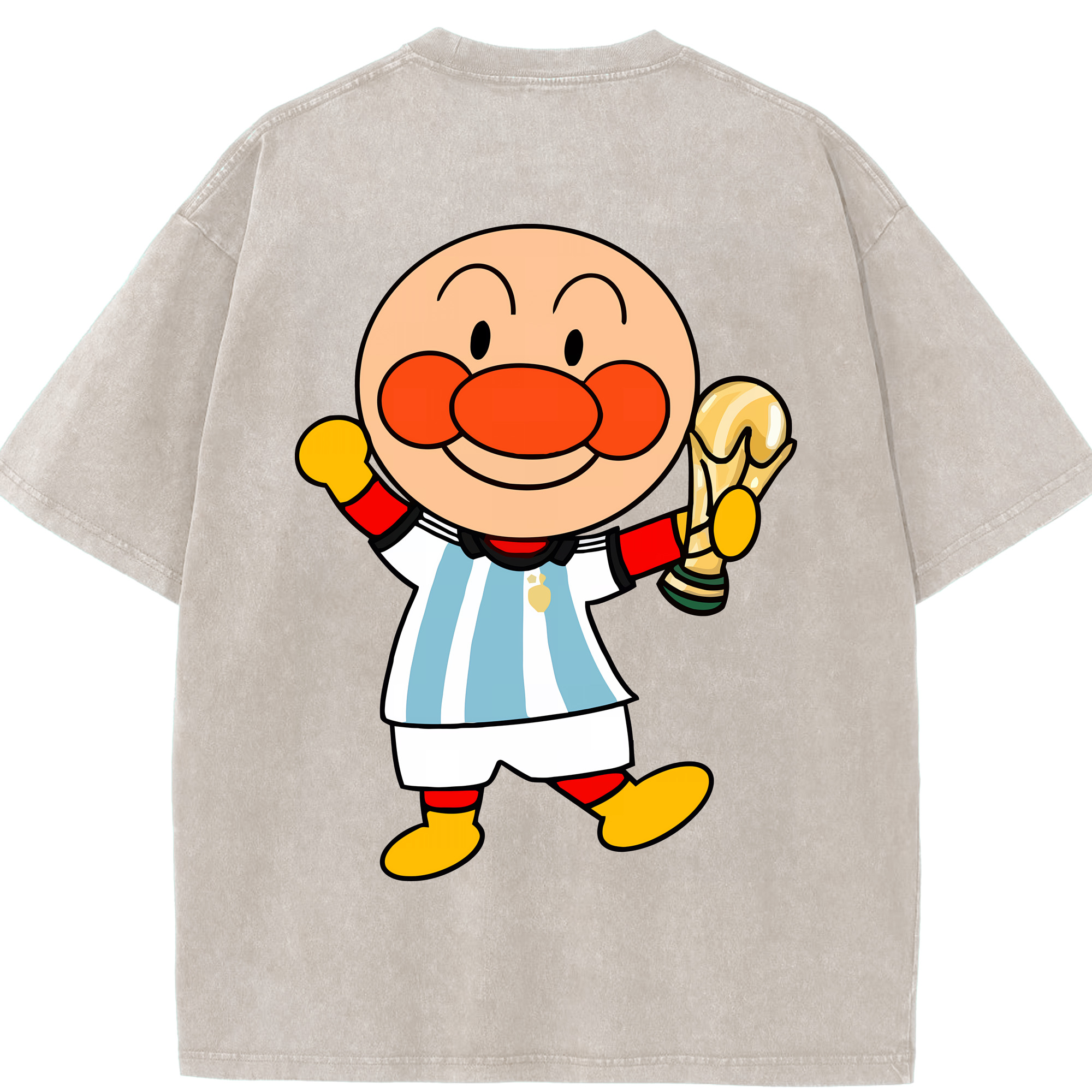 （画像用） アンパンマン Anpanman 綿100% ヴィンテージ風 半袖Tシャツ（背面プリント）