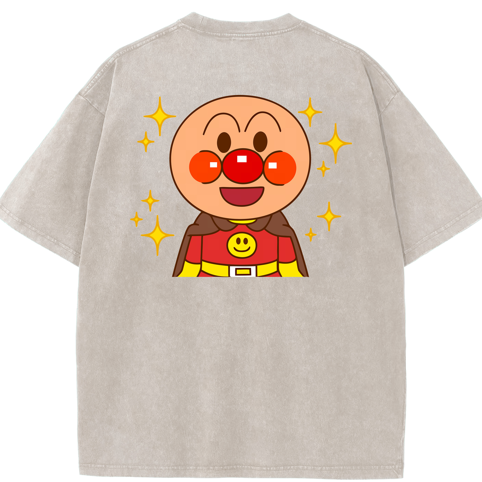 （画像用） アンパンマン Anpanman 綿100% ヴィンテージ風 半袖Tシャツ（背面プリント）