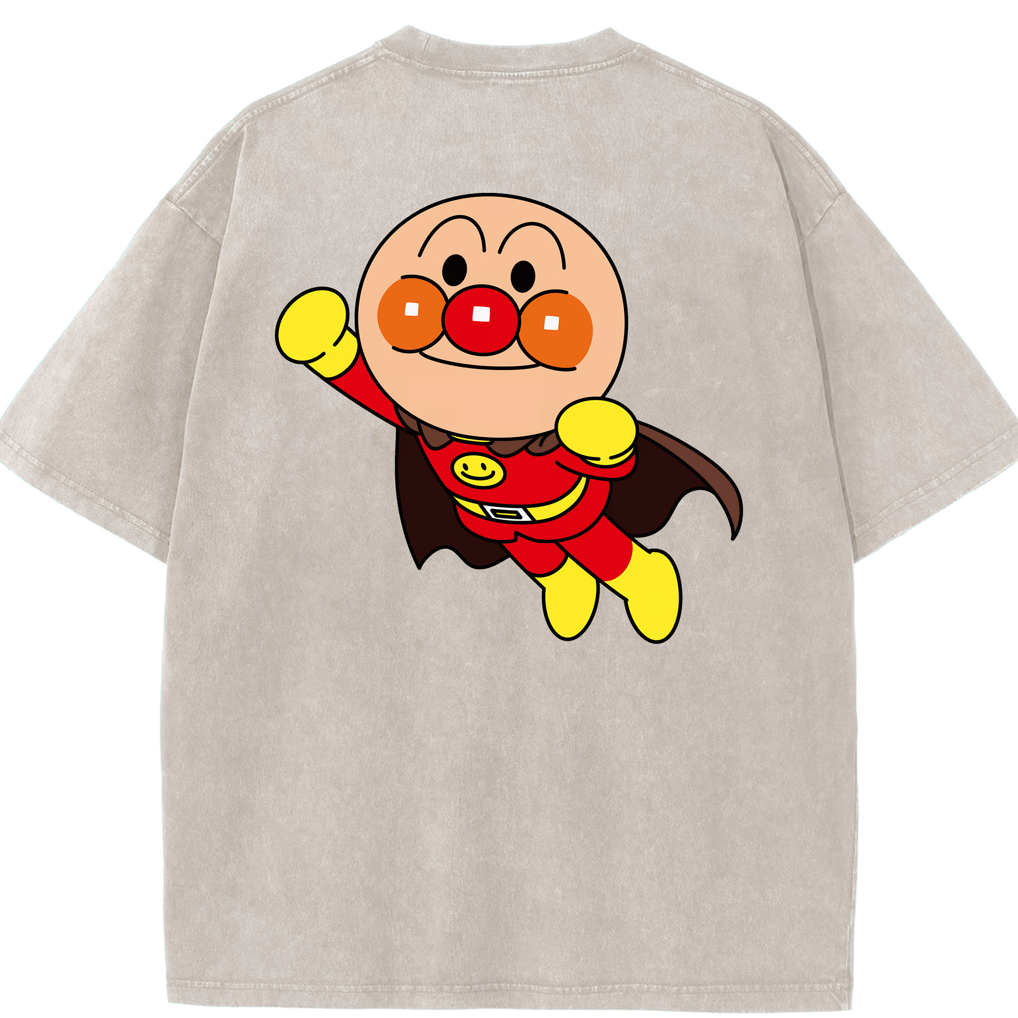 （画像用） アンパンマン Anpanman 綿100% ヴィンテージ風 半袖Tシャツ（背面プリント）