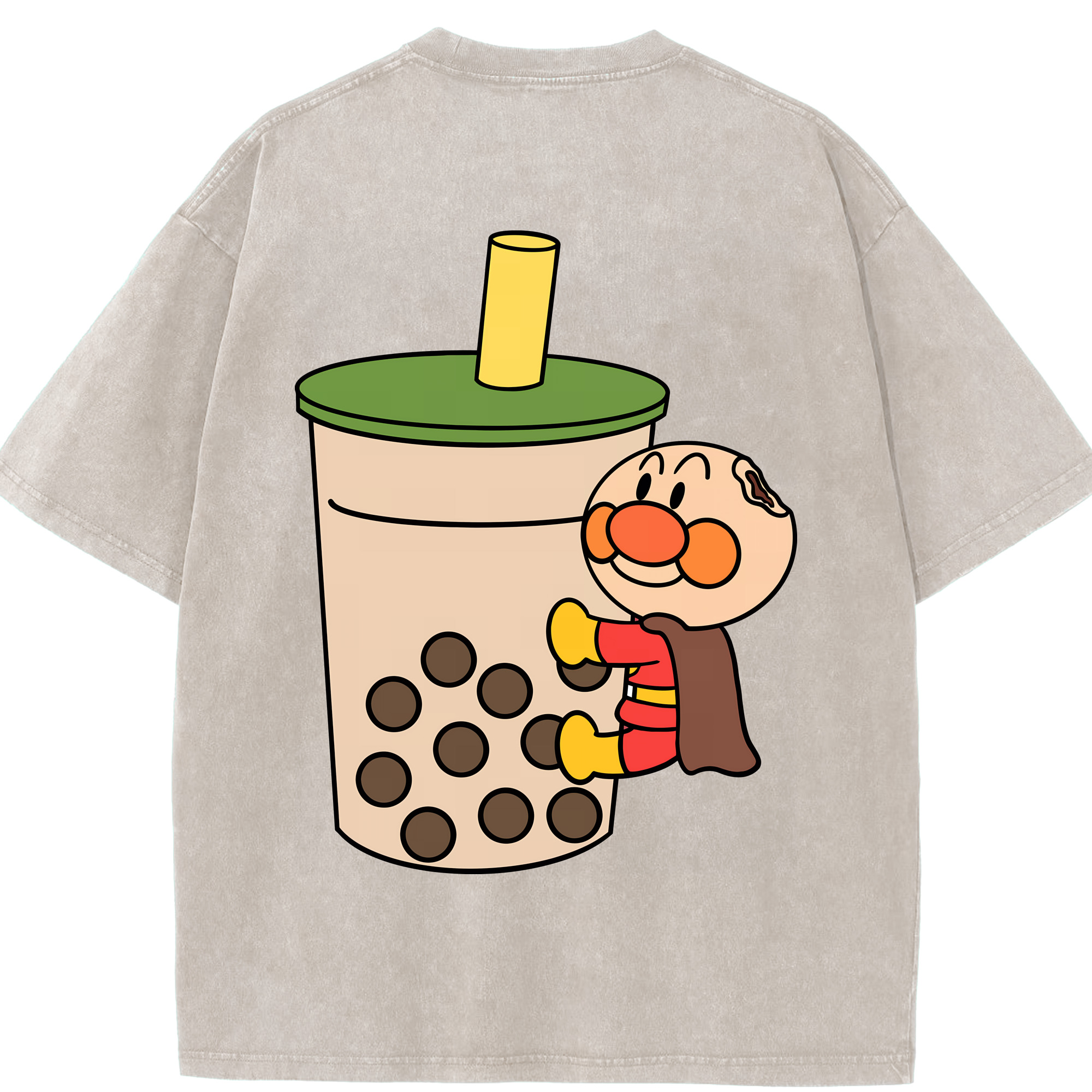 （画像用） アンパンマン Anpanman 綿100% ヴィンテージ風 半袖Tシャツ（背面プリント）