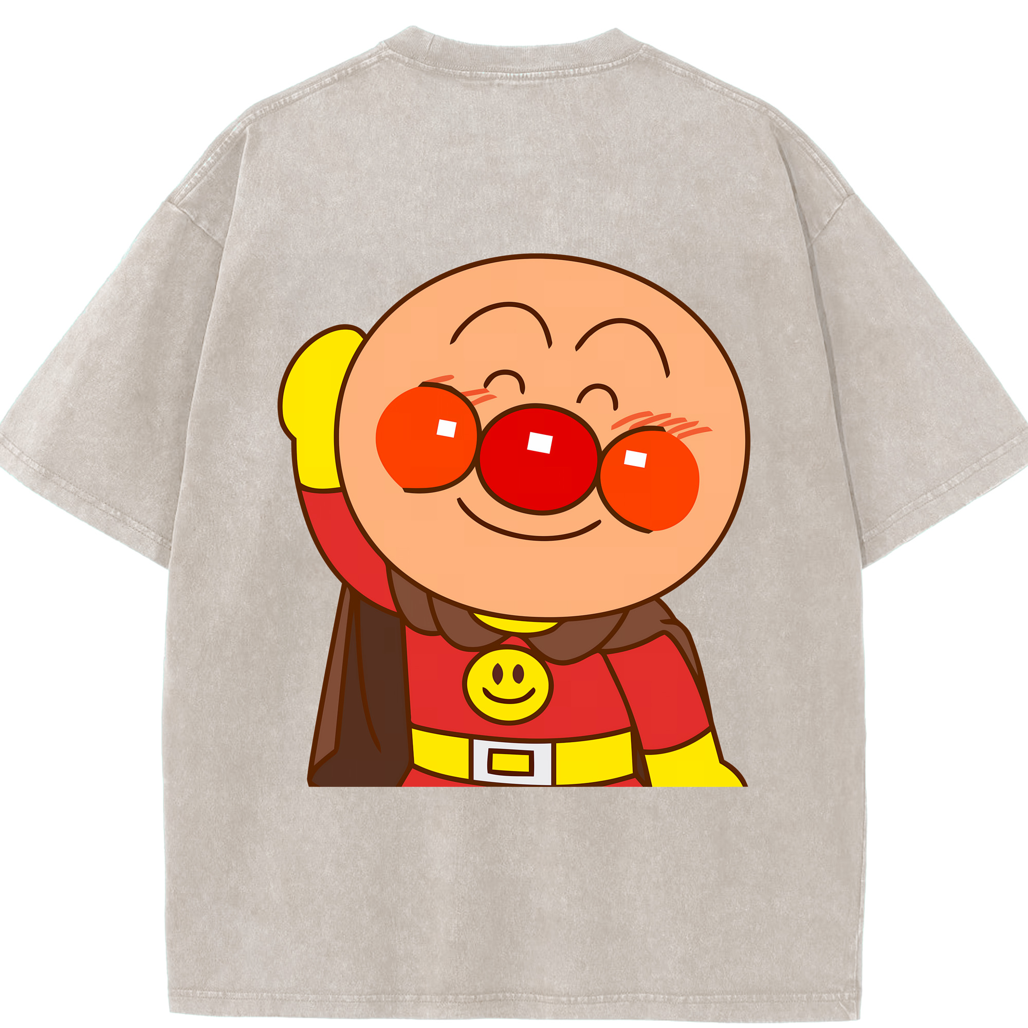 （画像用） アンパンマン Anpanman 綿100% ヴィンテージ風 半袖Tシャツ（背面プリント）