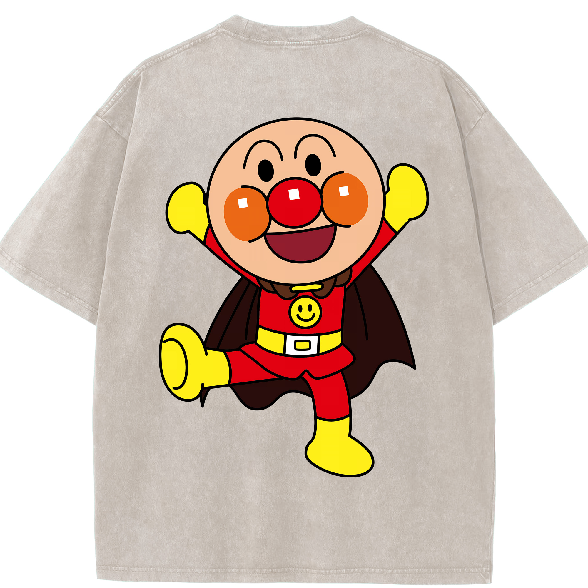 （画像用） アンパンマン Anpanman 綿100% ヴィンテージ風 半袖Tシャツ（背面プリント）