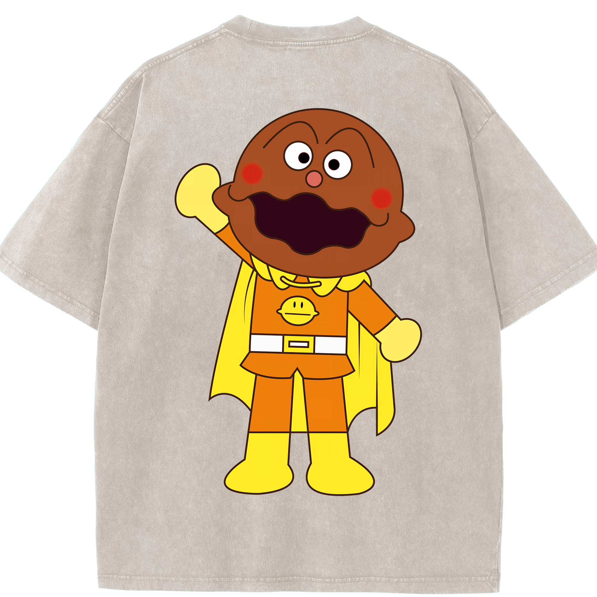 （画像用） アンパンマン Anpanman 綿100% ヴィンテージ風 半袖Tシャツ（背面プリント）